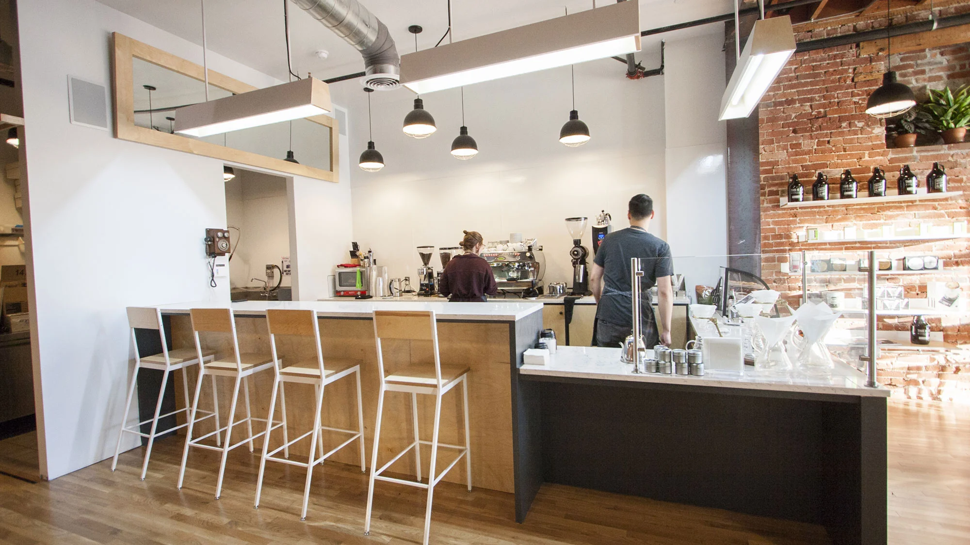 white metal bar stools