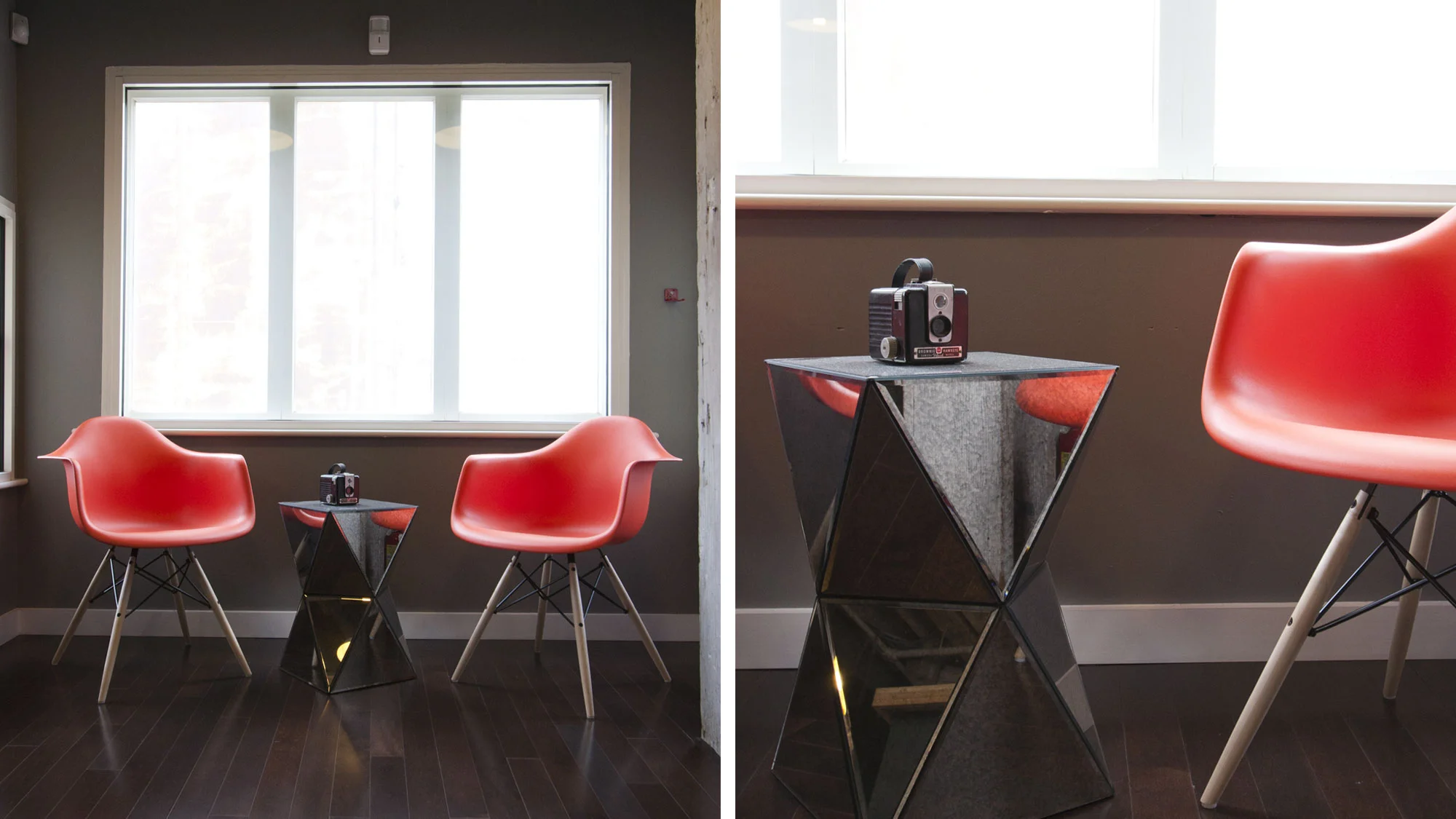 red eames shell chairs