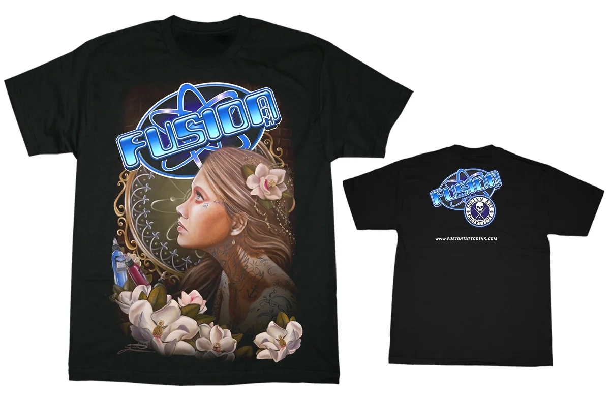 Fusion Tattoo Ink Girl T-Shirt by Johnny Smith — Fusion Tattoo Ink