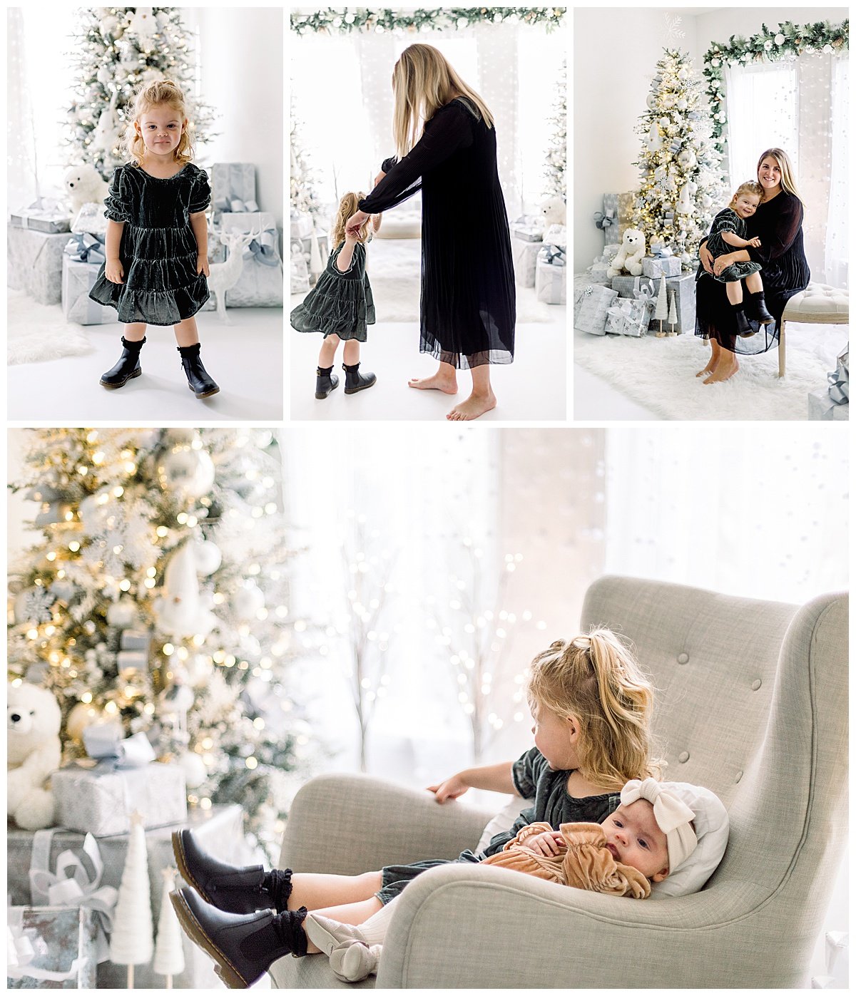 Mom and daughters Christmas photos