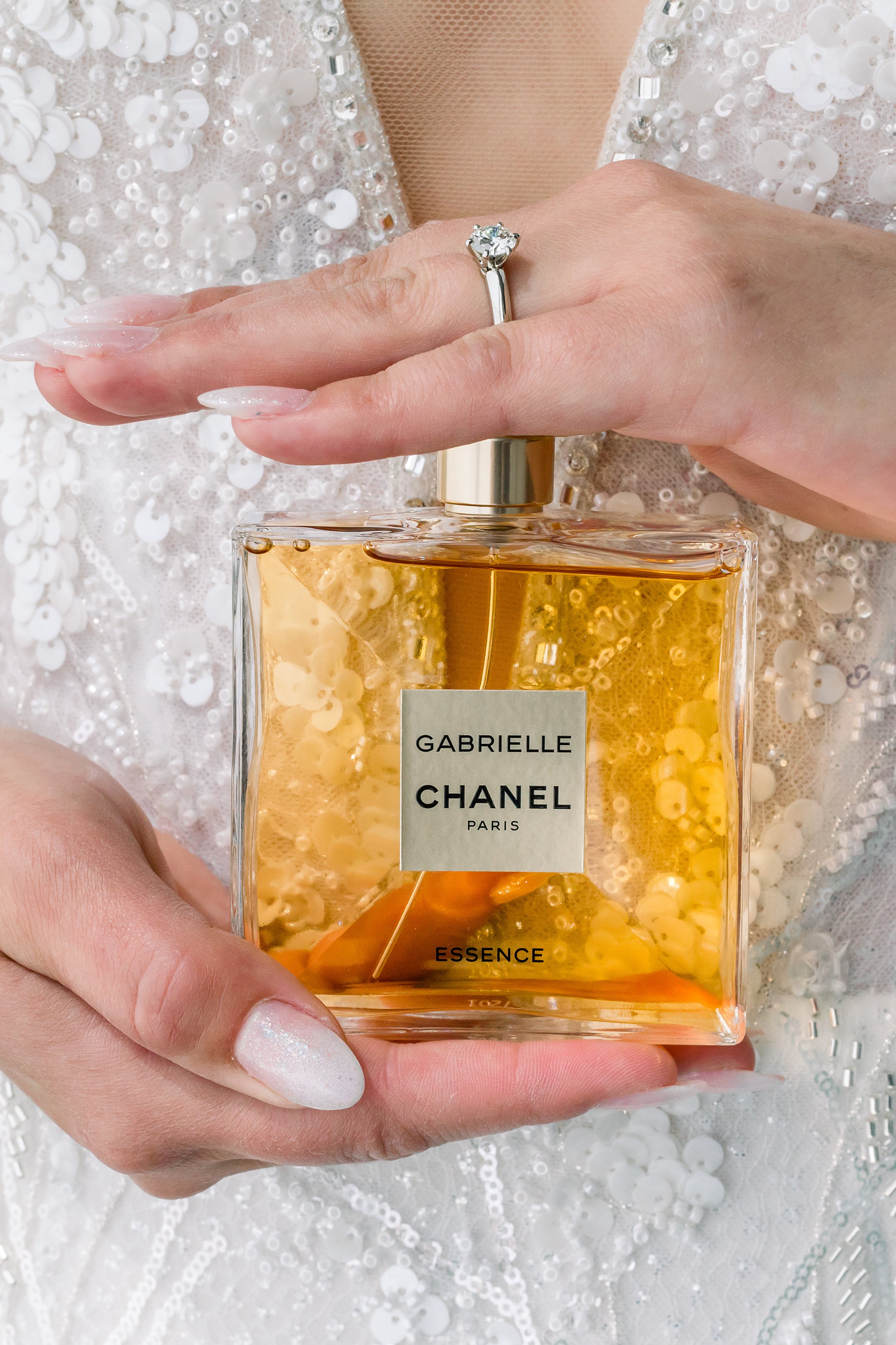 Classic Chanel Perfume shot with bride