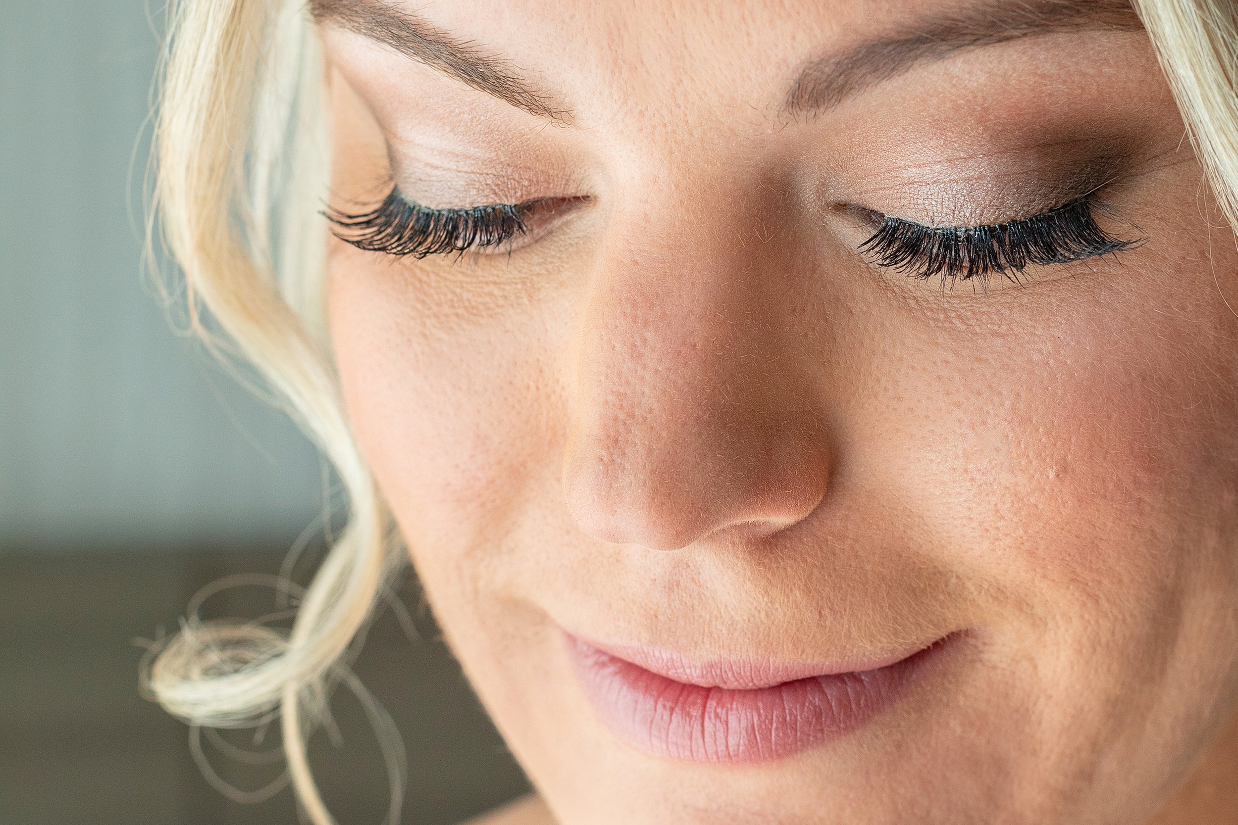 Bridal makeup and lashes detail photo