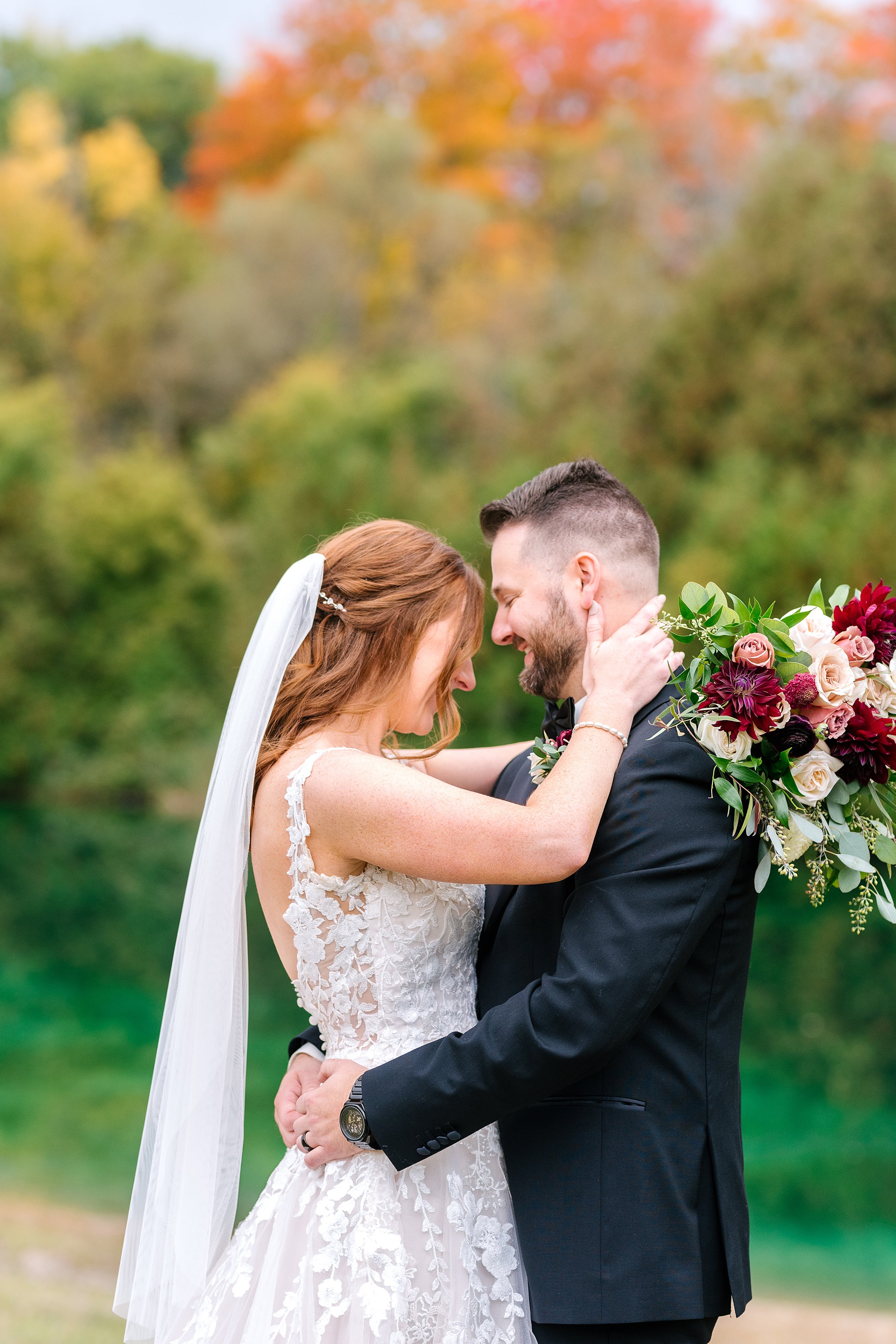 Gorgeous Fall Wedding Day Couple