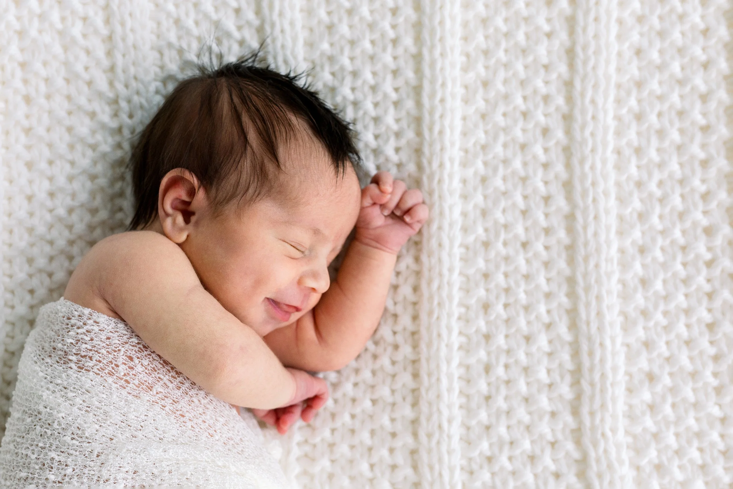 Newborn photography Oshawa wrapped baby