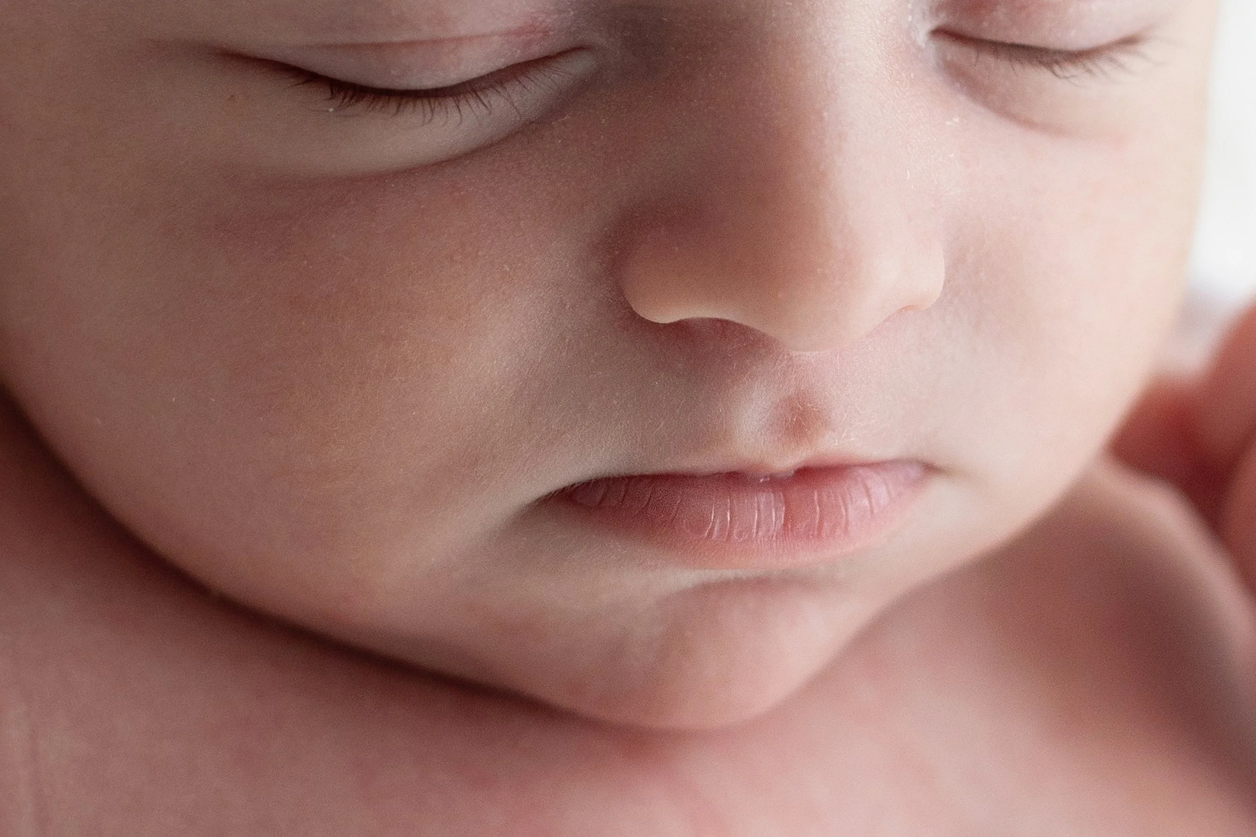 Newborn face  details in Oshawa baby studio
