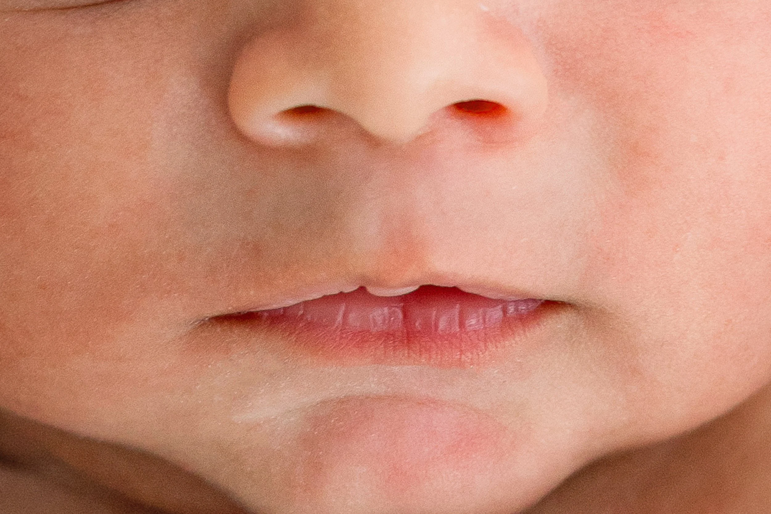 Professional newborn detail image of baby lips in Oshawa