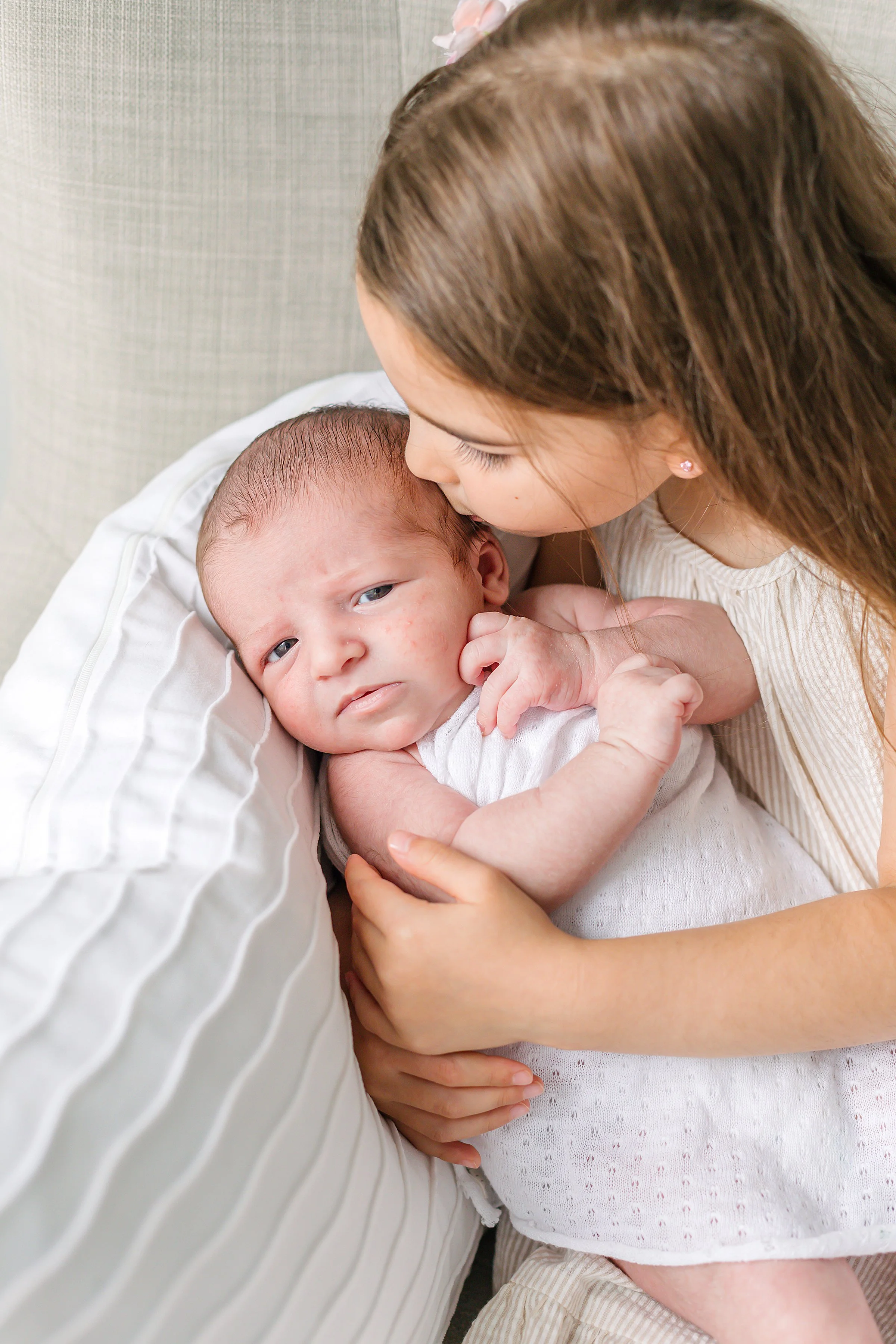 Sibling newborn session in Oshawa studio
