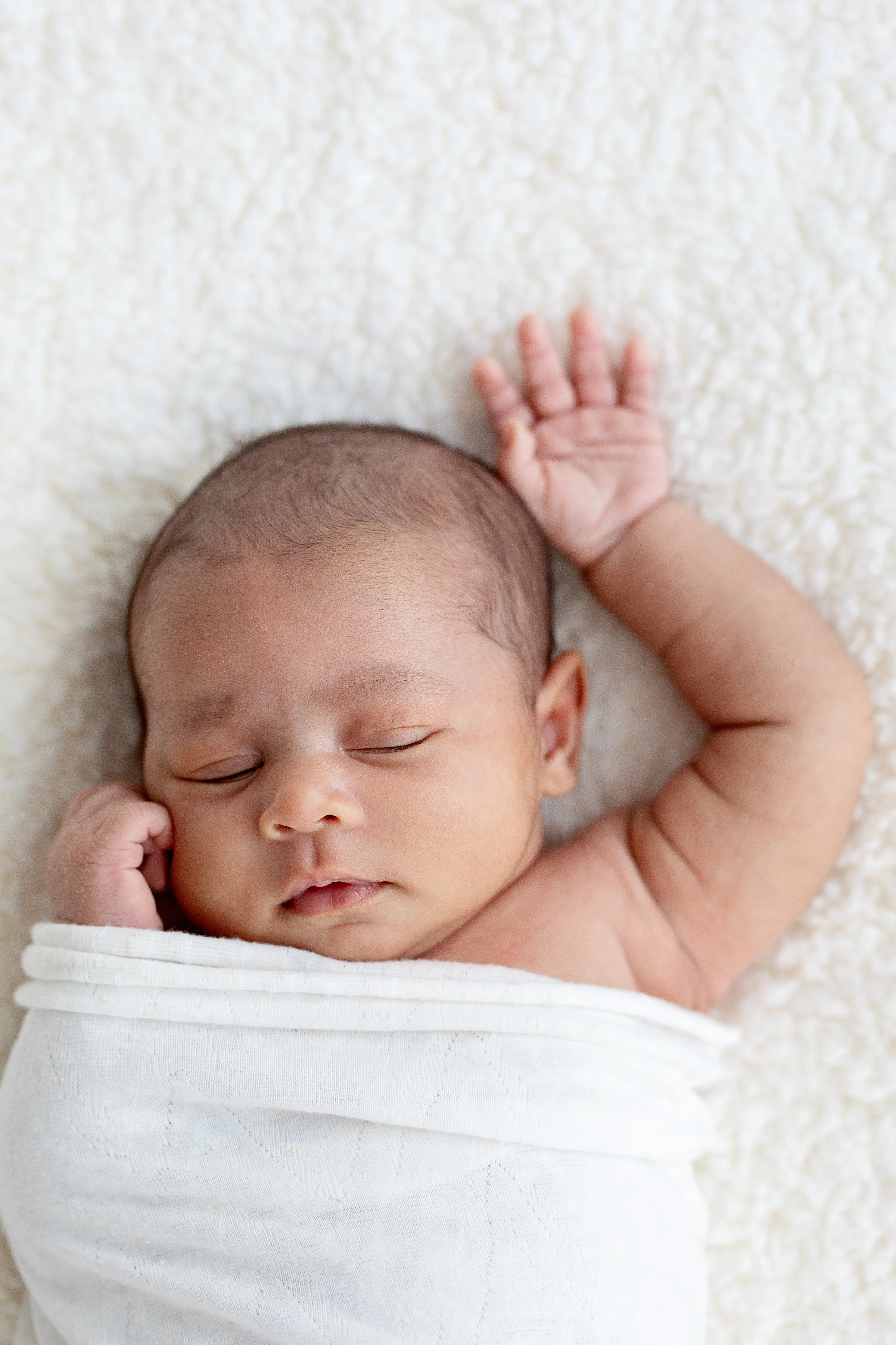 3 month old sleeping during newborn baby session in Oshawa, Durham Region 
