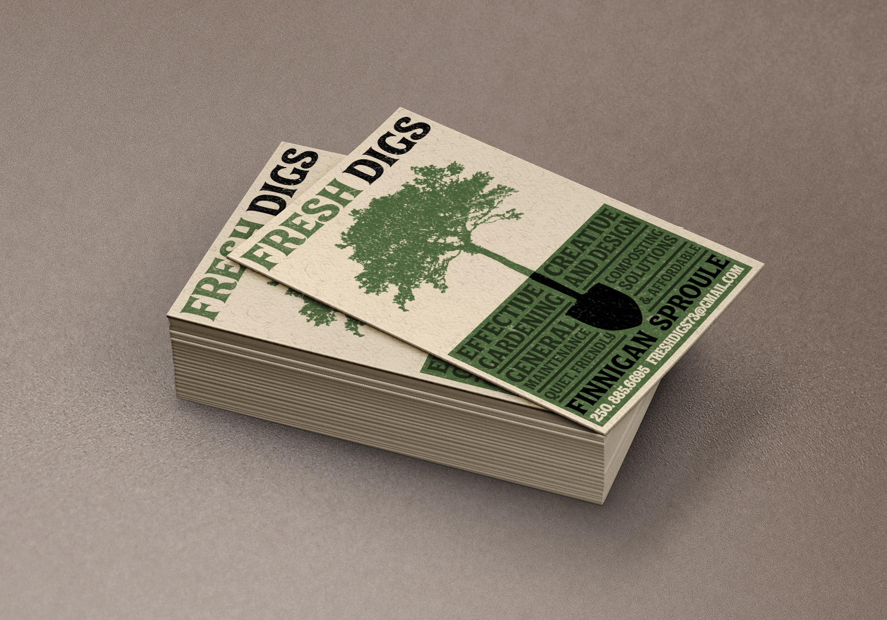 Business Card Design: Fresh Digs Landscaping
