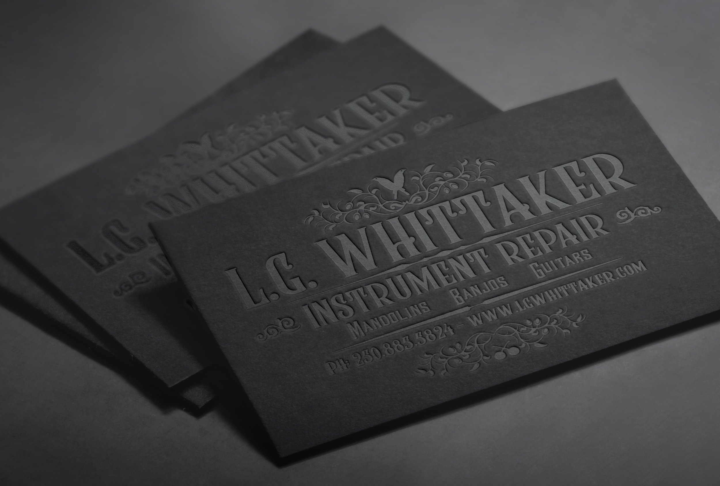 Business Card Design: L.G. Whittaker Instrument Repair