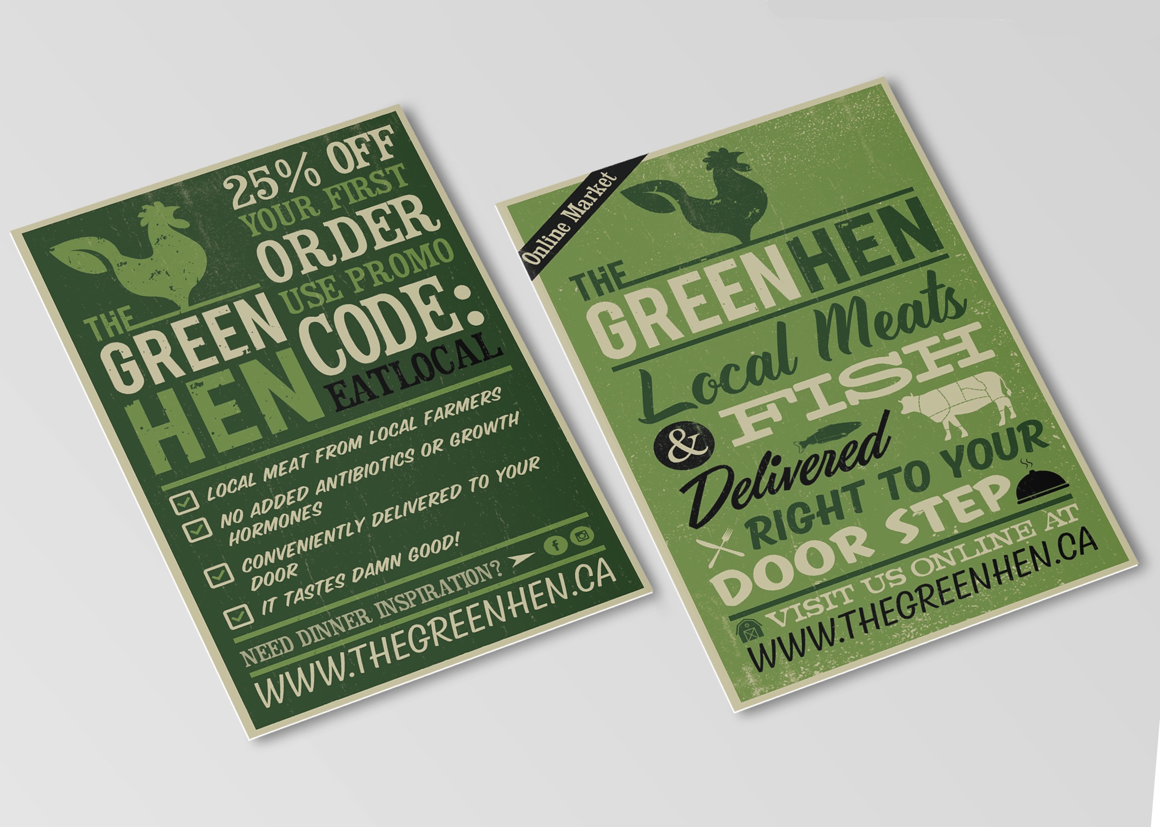Postcard Design: The Green Hen