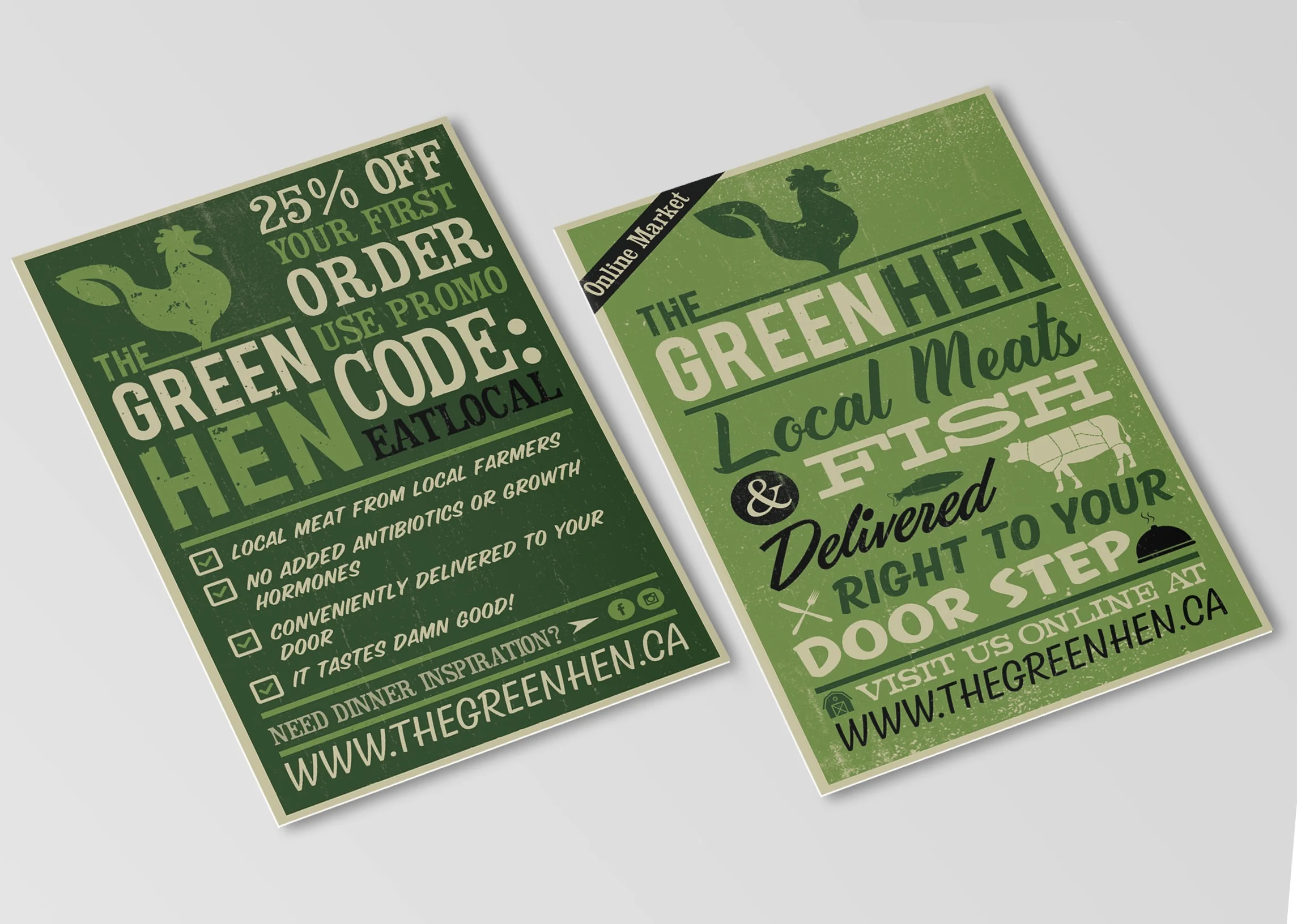 Postcard Design: The Green Hen
