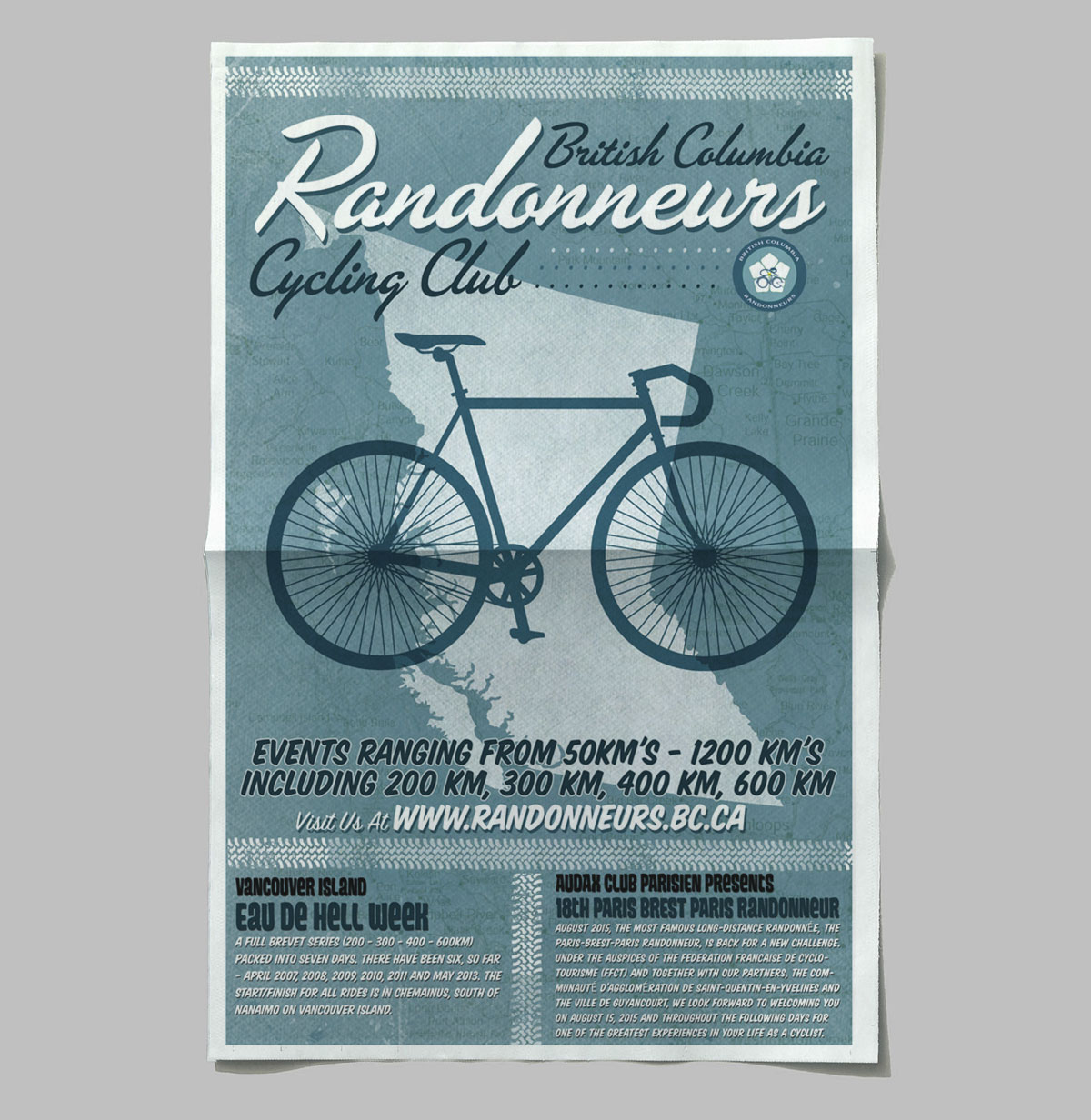 Poster Design: British Columbia Randonneurs Cycling Club