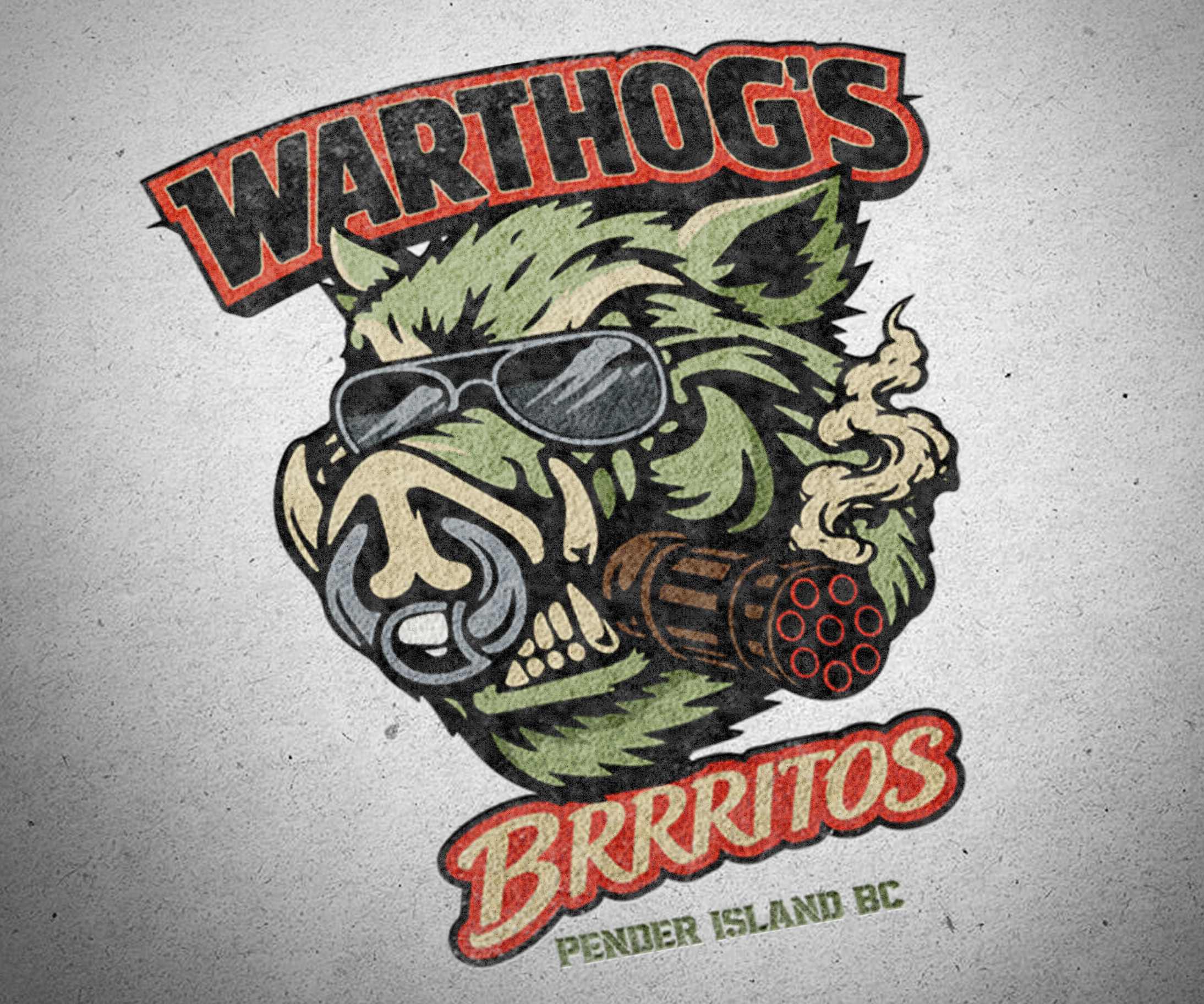 Logo Design; Warthog's Brrritos, Bender Island, BC