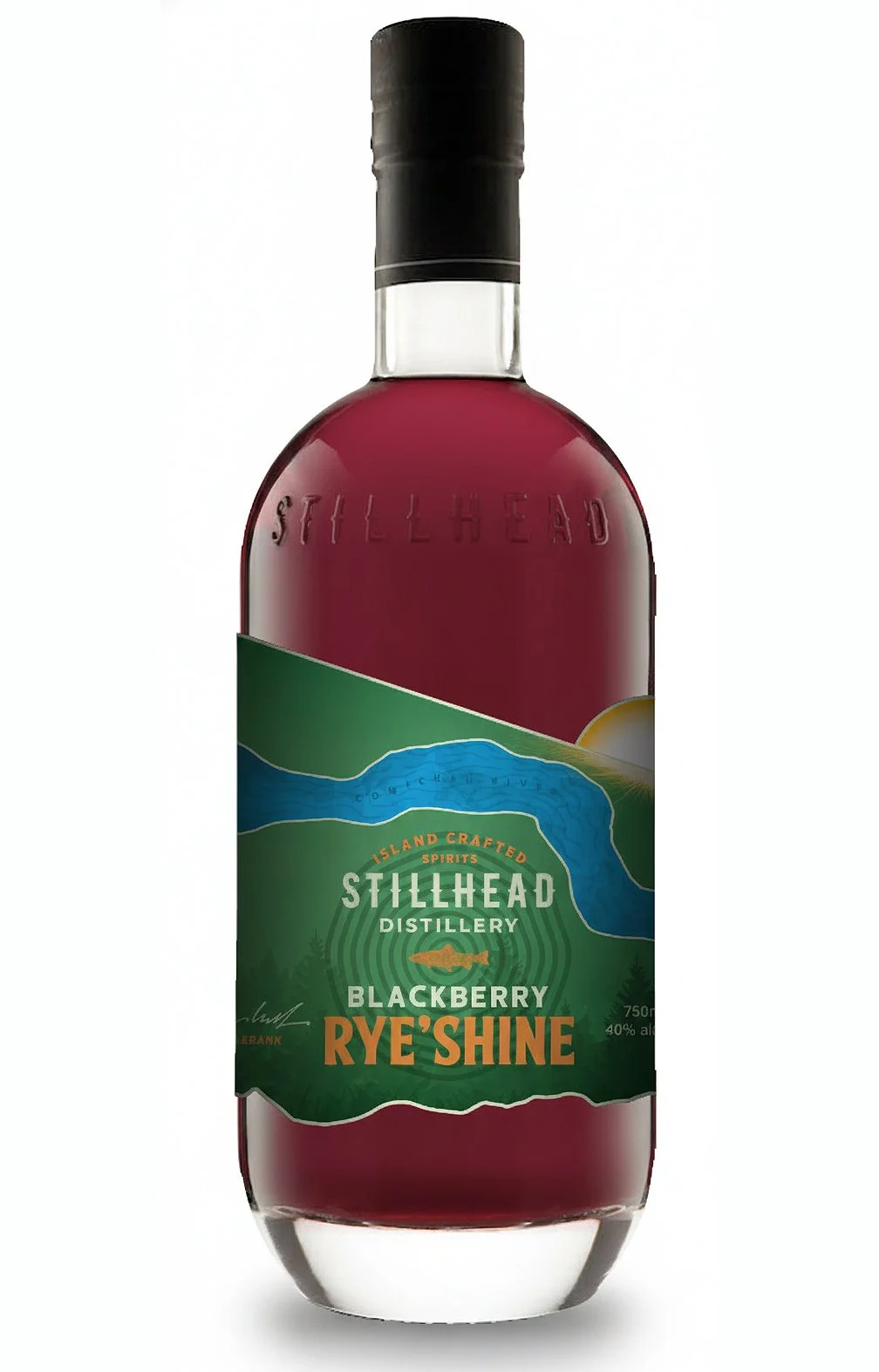 Label Design: Stillhead Distillery, Blackberry Rye' Shine, Cowichan Valley, BC