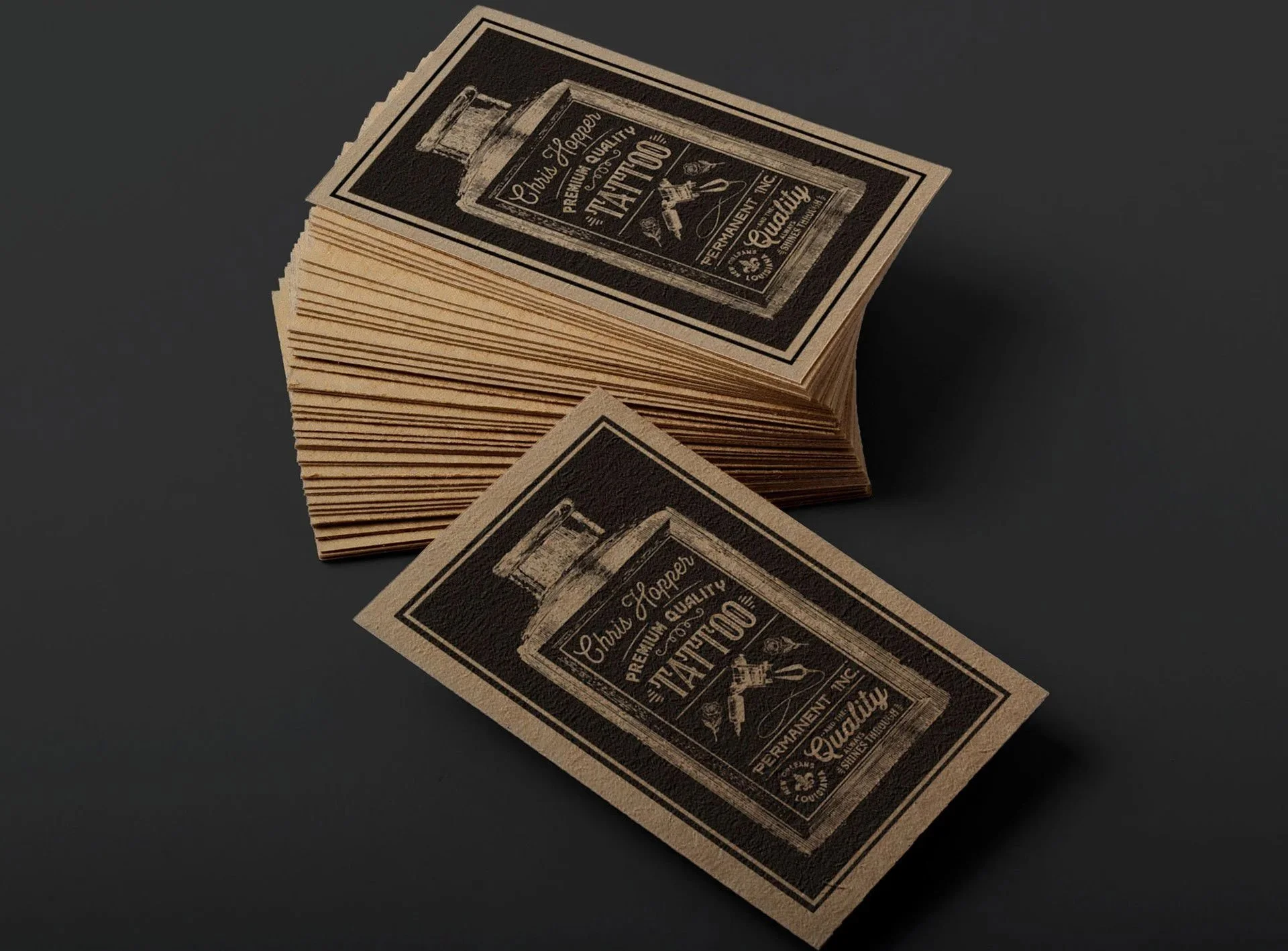 Business Card Design: Chris Hopper Tattoos - Permanent Inc., New Orleans