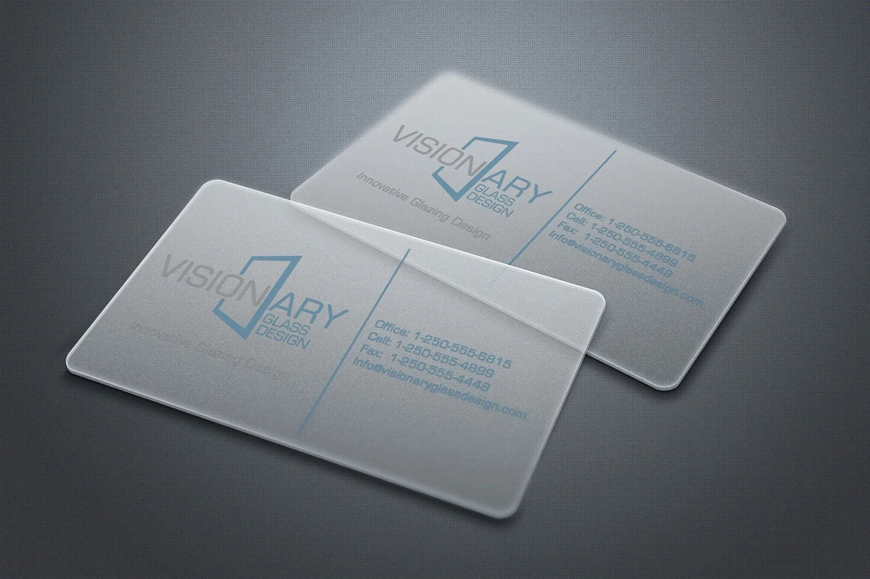 Logo & Business Card Design: Visionary Glass, Victoria BC