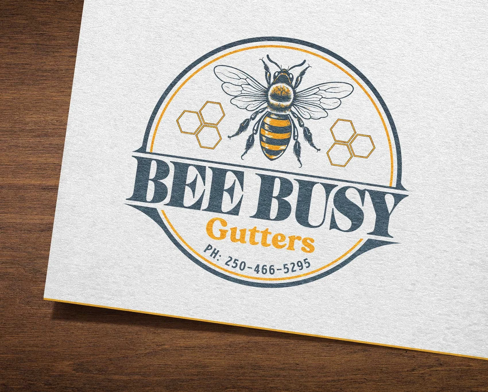 Logo Design: Bee Busy Gutters, Victoria BC