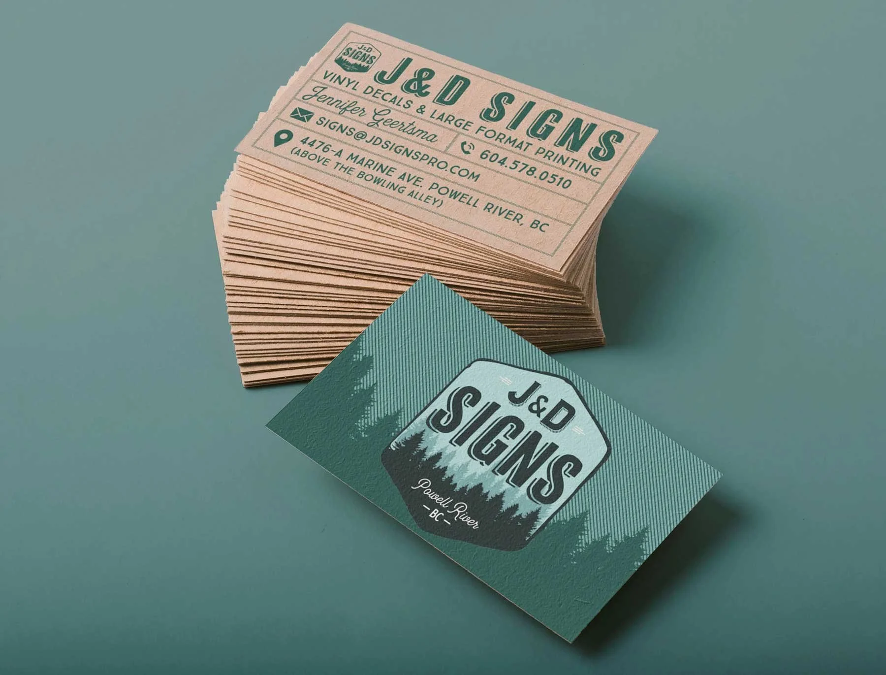 Logo & Business Card Design: J&D Signs, Powell River, BC