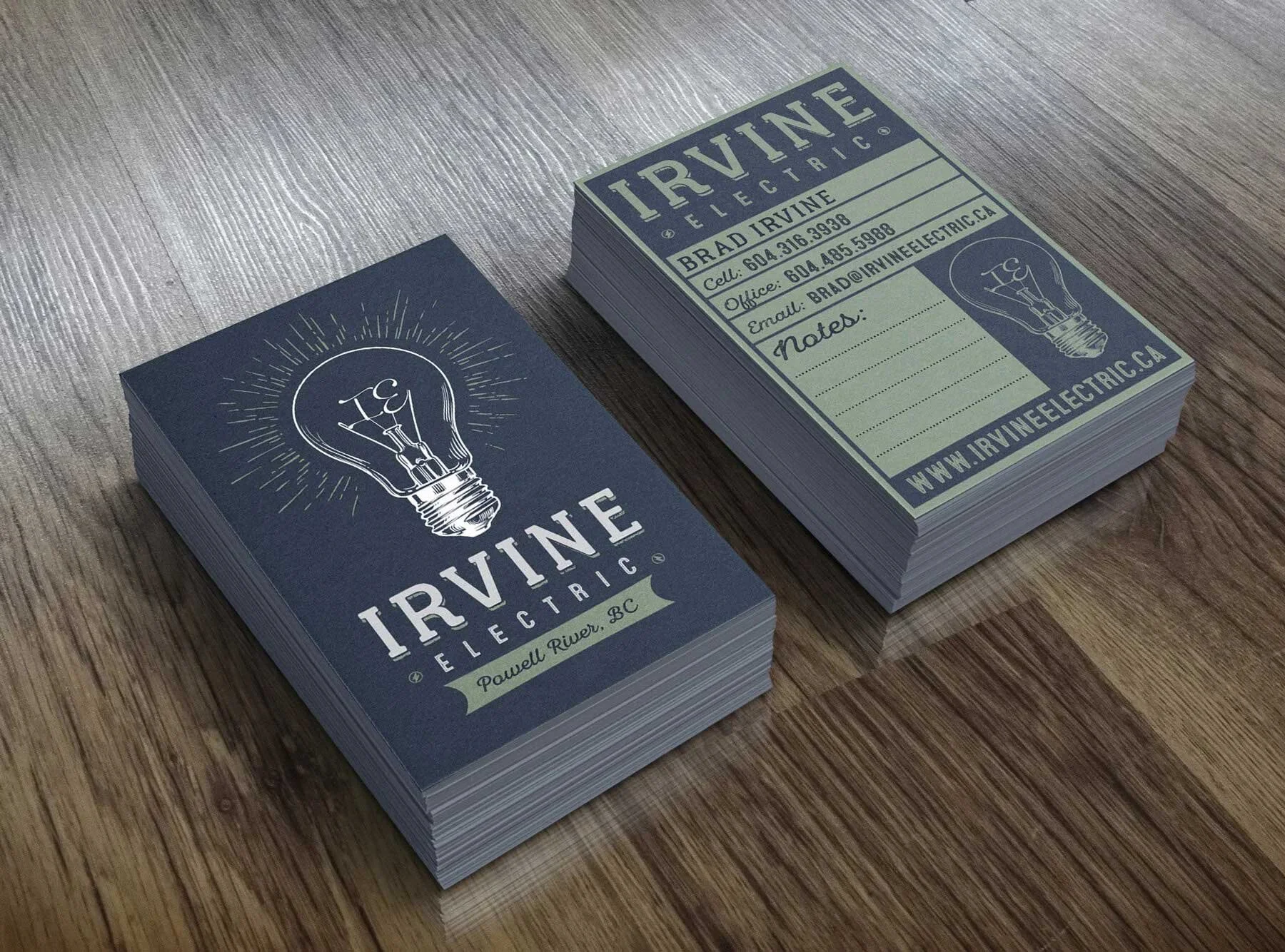 Logo & Business Card Design: Irvine Electric, Powell River, BC