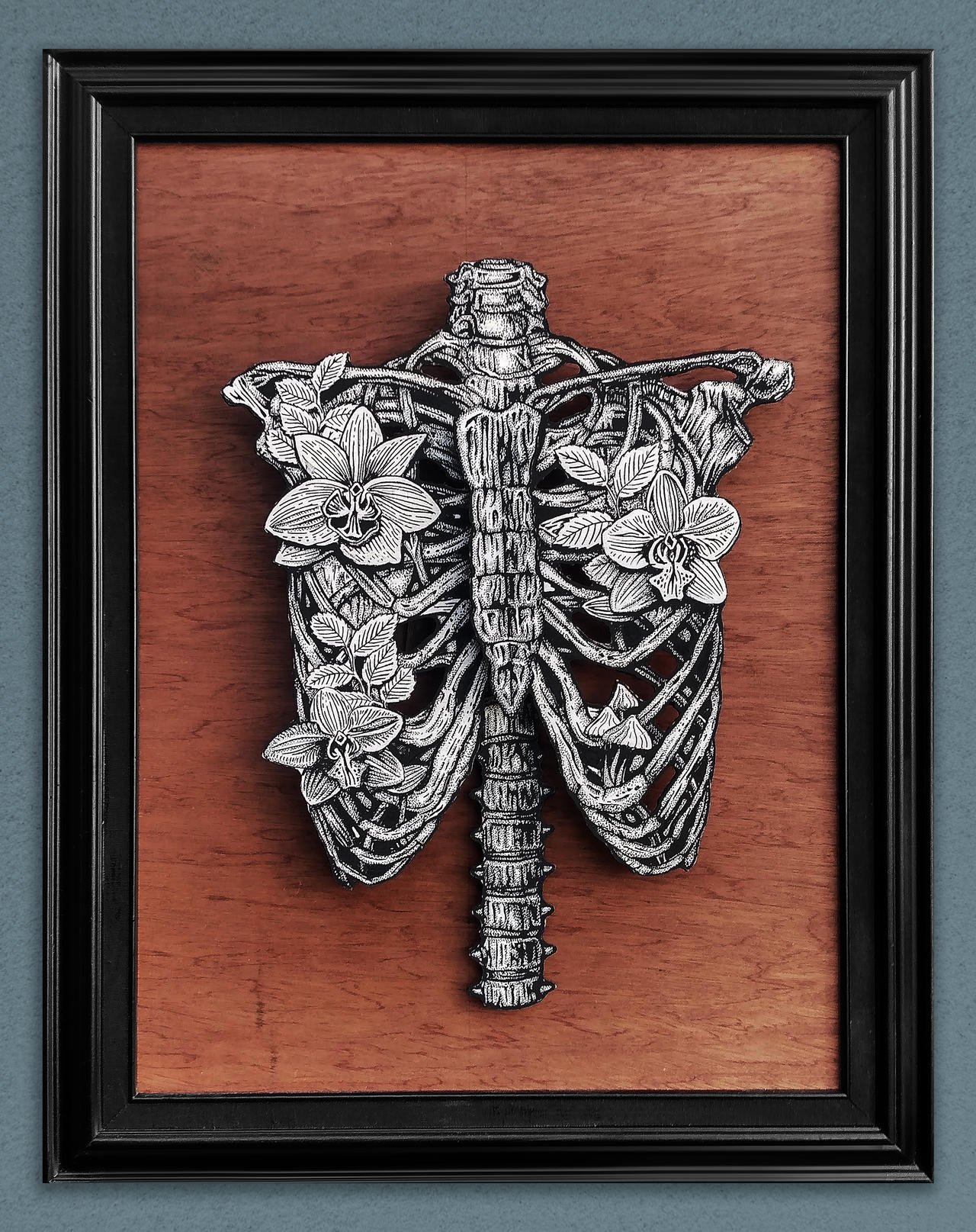 'Rebirth' Pen & Ink on Layered Wood, 18"x20" 