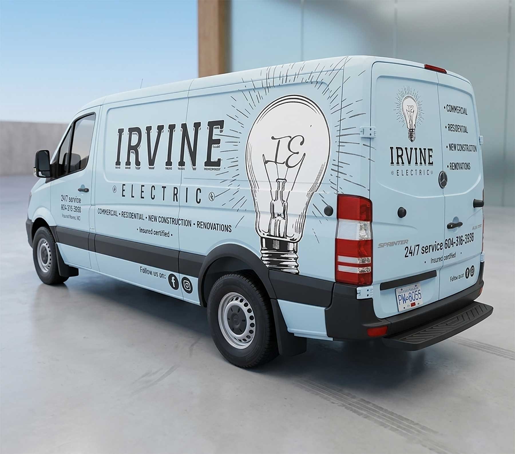 Logo Design: Irvine Electric, Powell River, BC