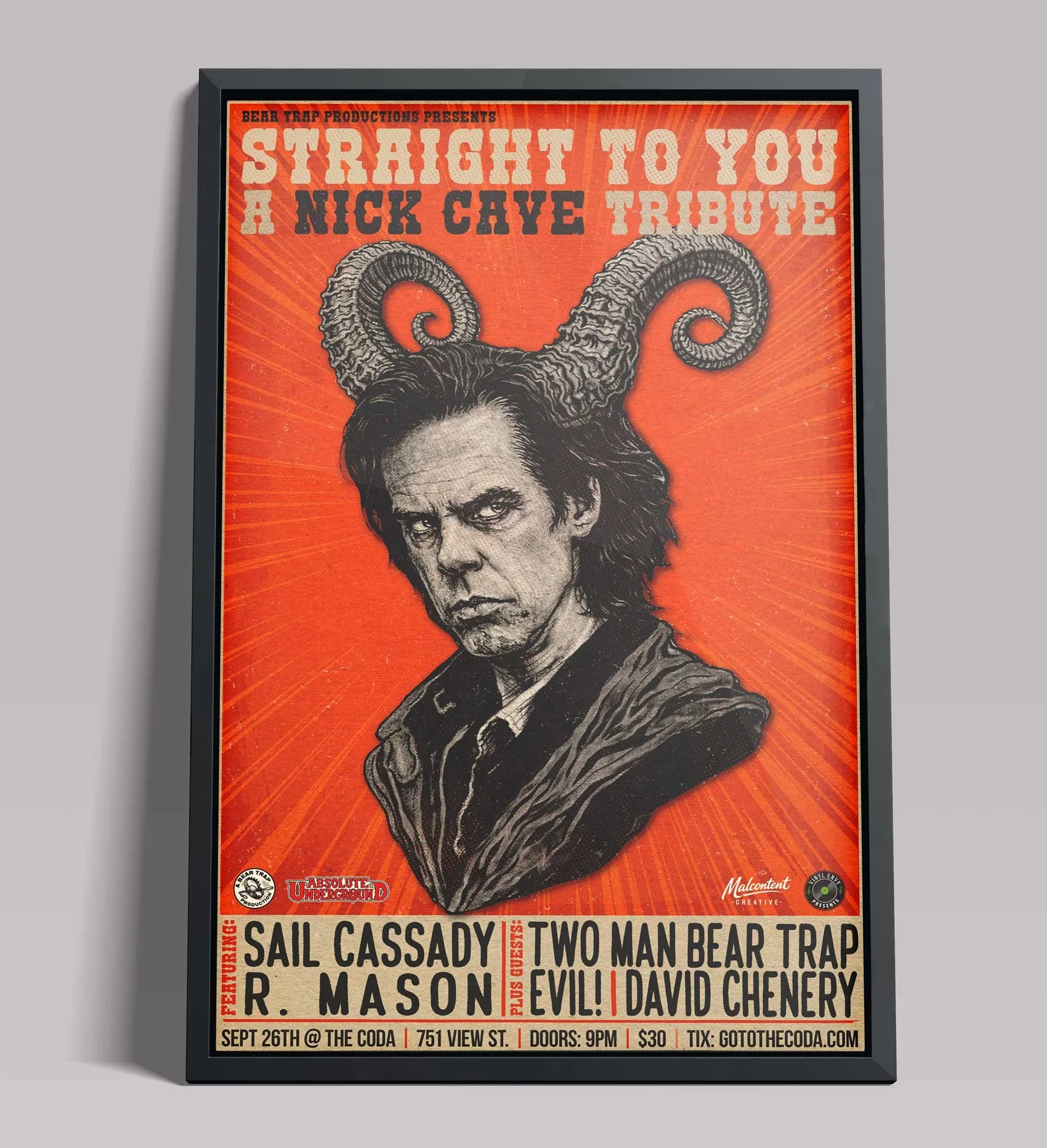 Poster Design: Nick Cave Tribute at The Coda, Victoria BC