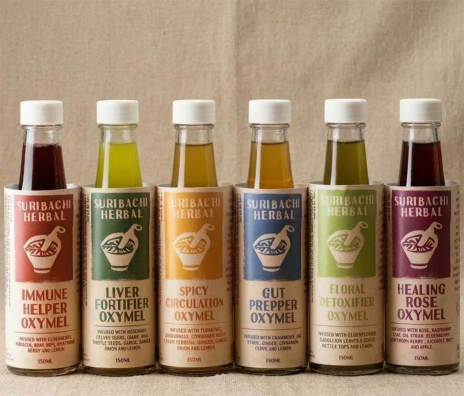 Bottle Label Design: Suribachi Herbal, Victoria BC