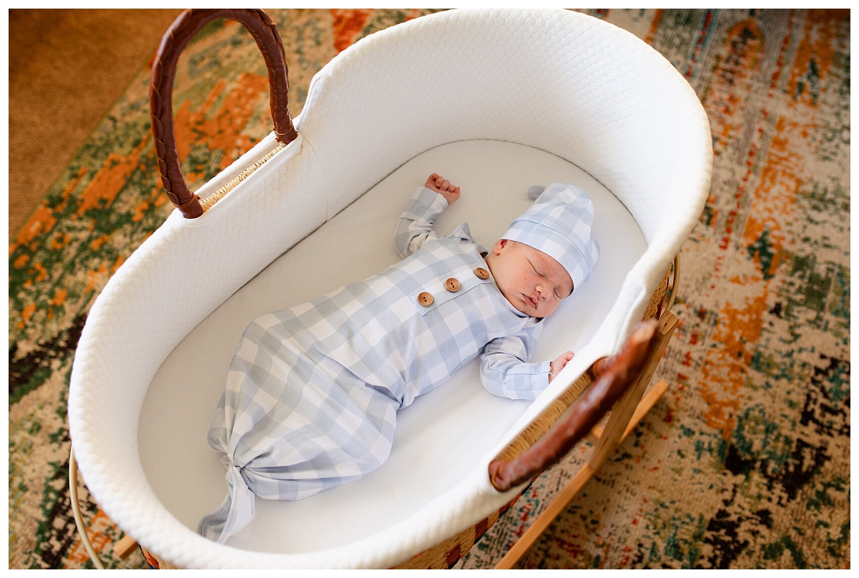 Baby Boy in Moses Basket