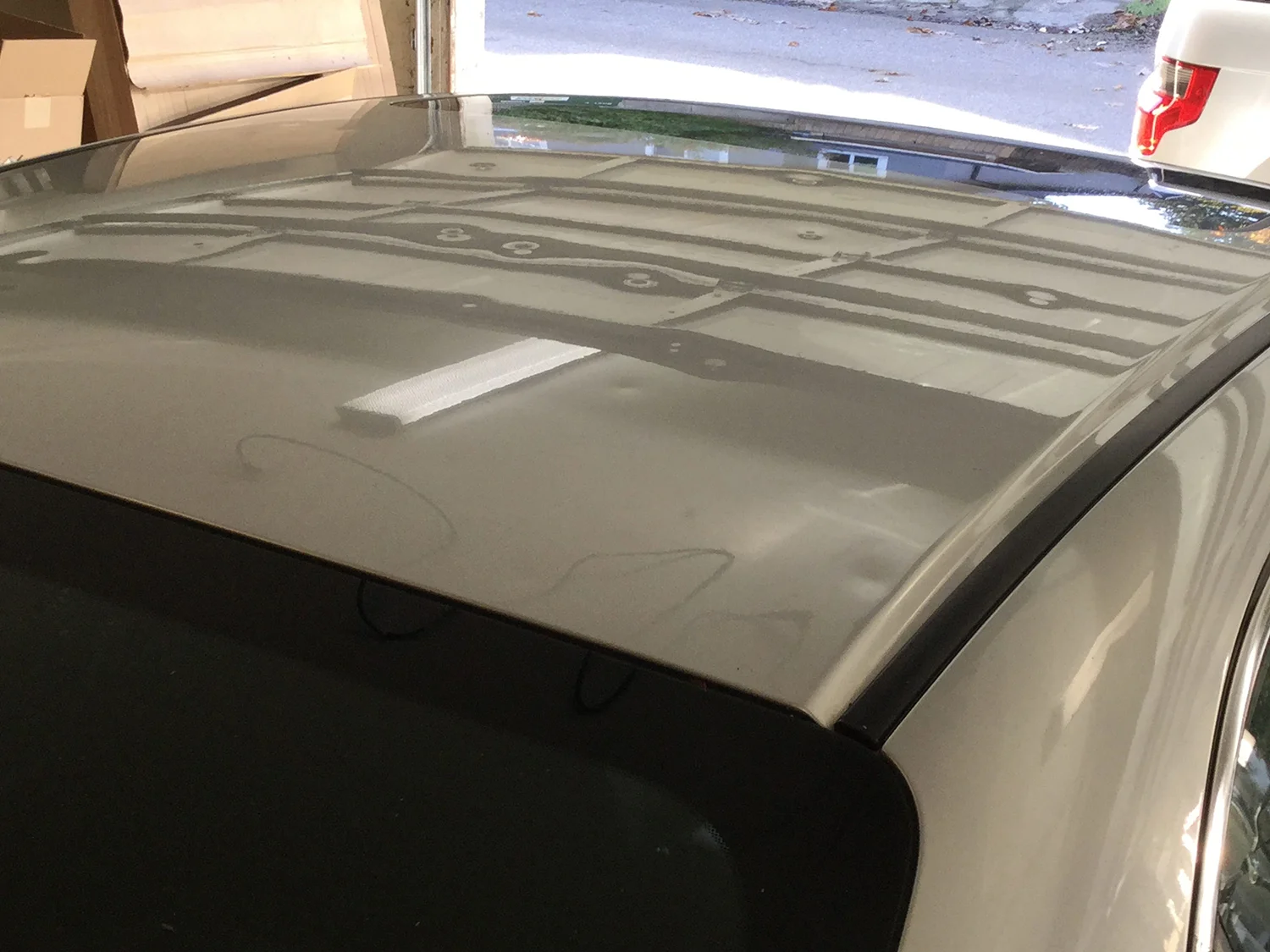 The 2006 TSX roof before the repair