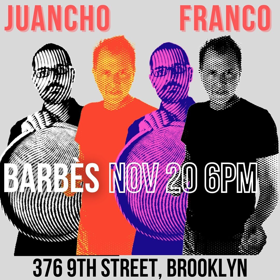 Dear friends, we are super excited to come back to one of our favorite places in NYC, @barbesbrooklyn on Sunday November 20, at 6 PM Sharp!

I will be playing with the amazing @francopinnamusic 

Come and enjoy the fall hang!

See you!!

Abrazos!
.
.