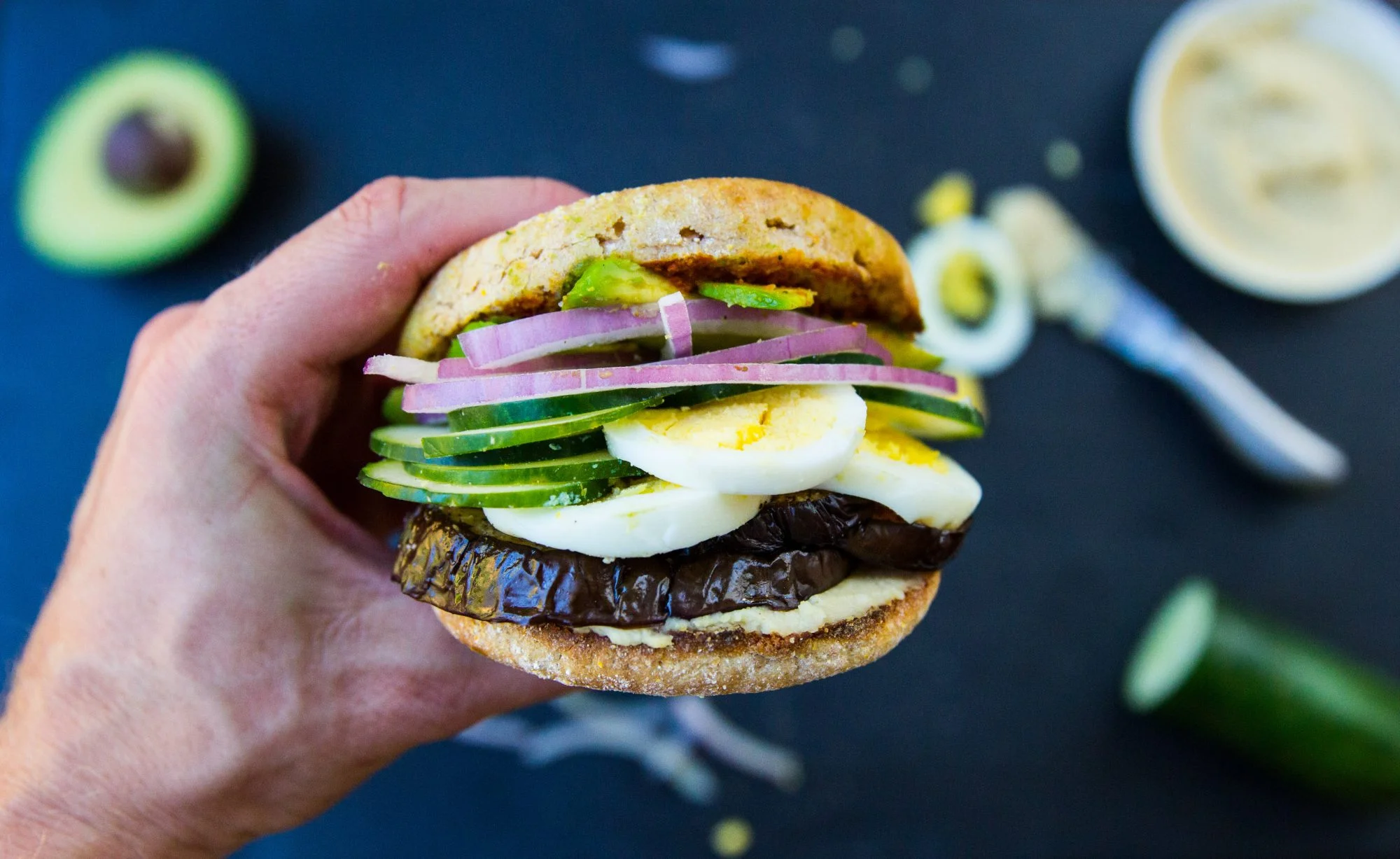 Sabich Style Breakfast Sandwiches 