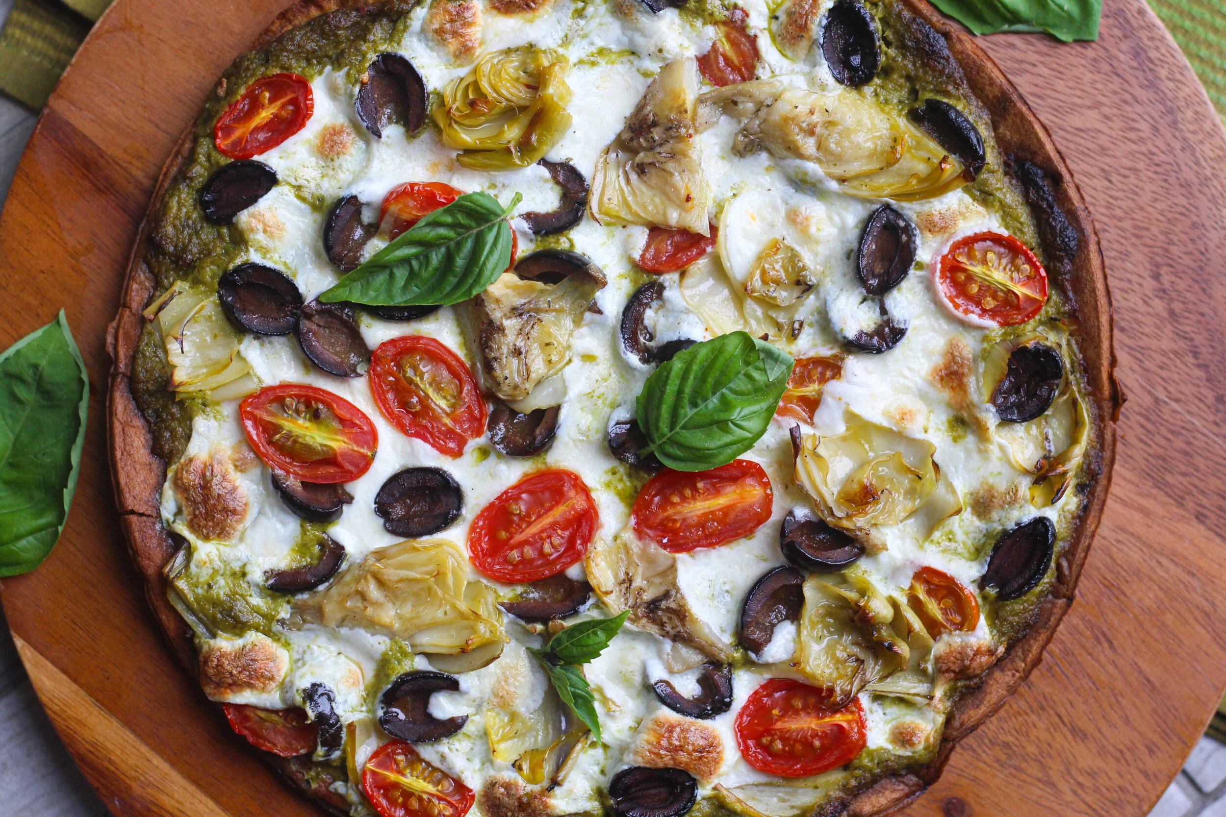 Mediterranean Pesto Veggie Pizza