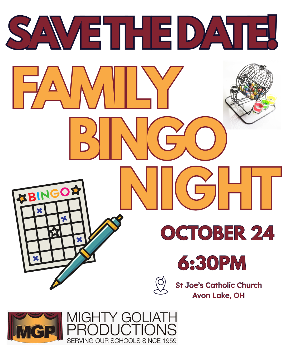 Family Bingo Night with MGP - October 24