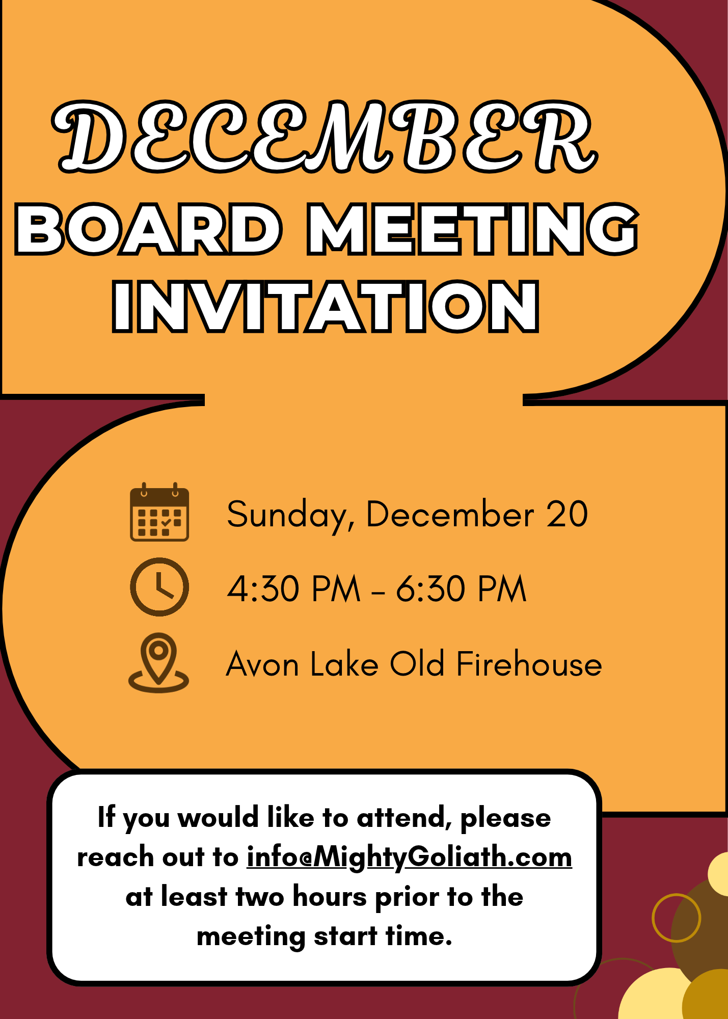 December MGP Board Meeting