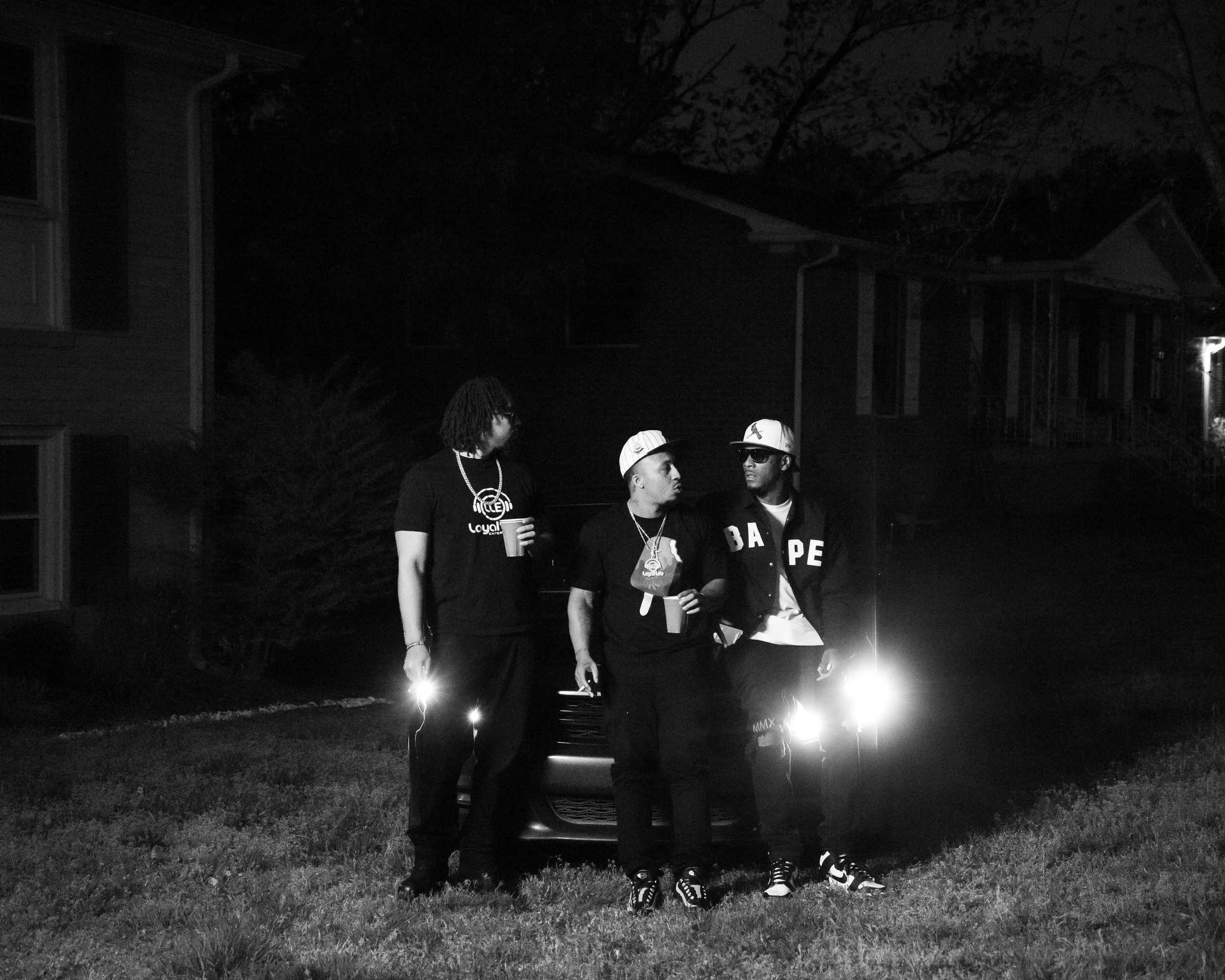  From left to right; LoyalLifeRedd, LoyalLifeStress, unnamed, on the set of Like I Do music video. 
