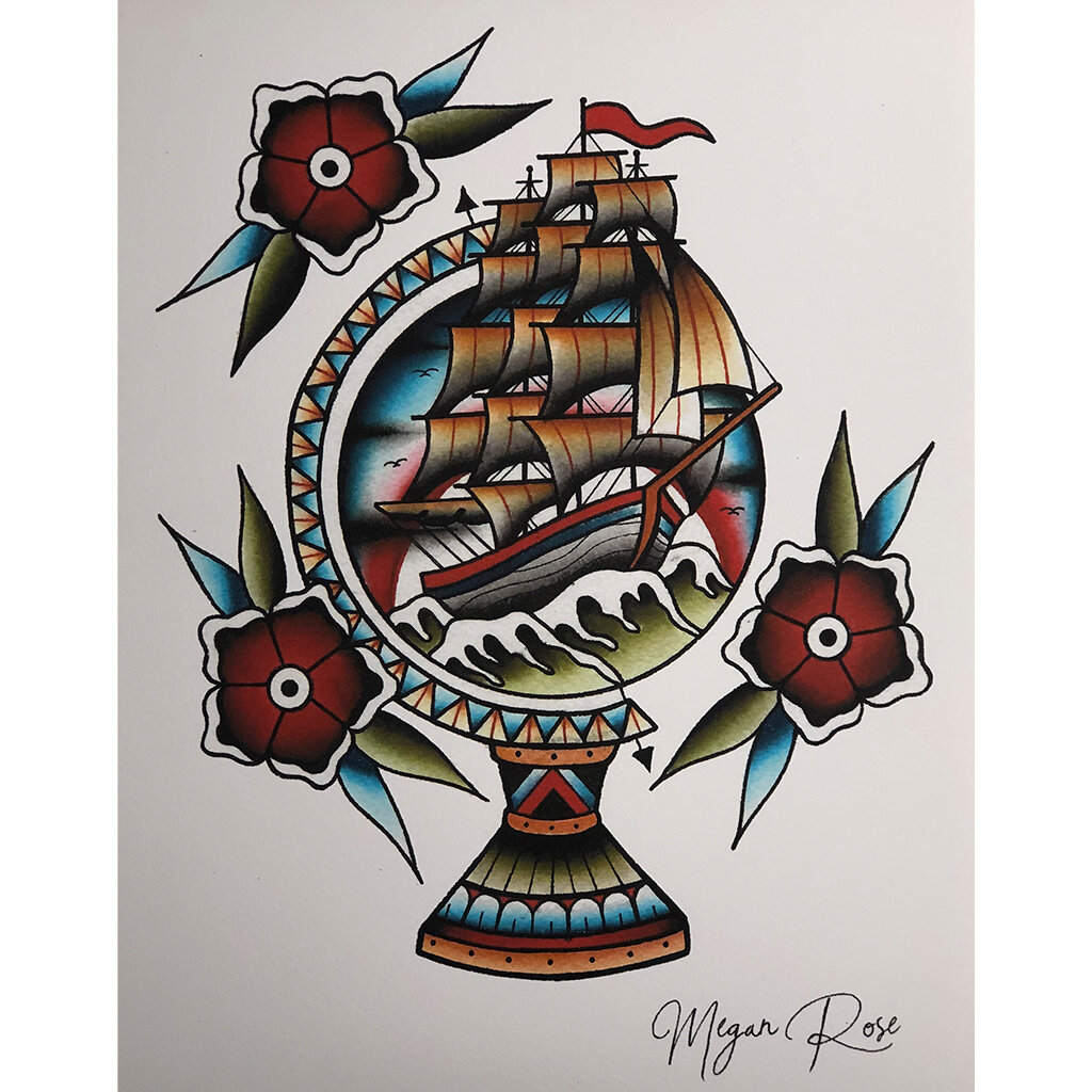 Ship Globe Print