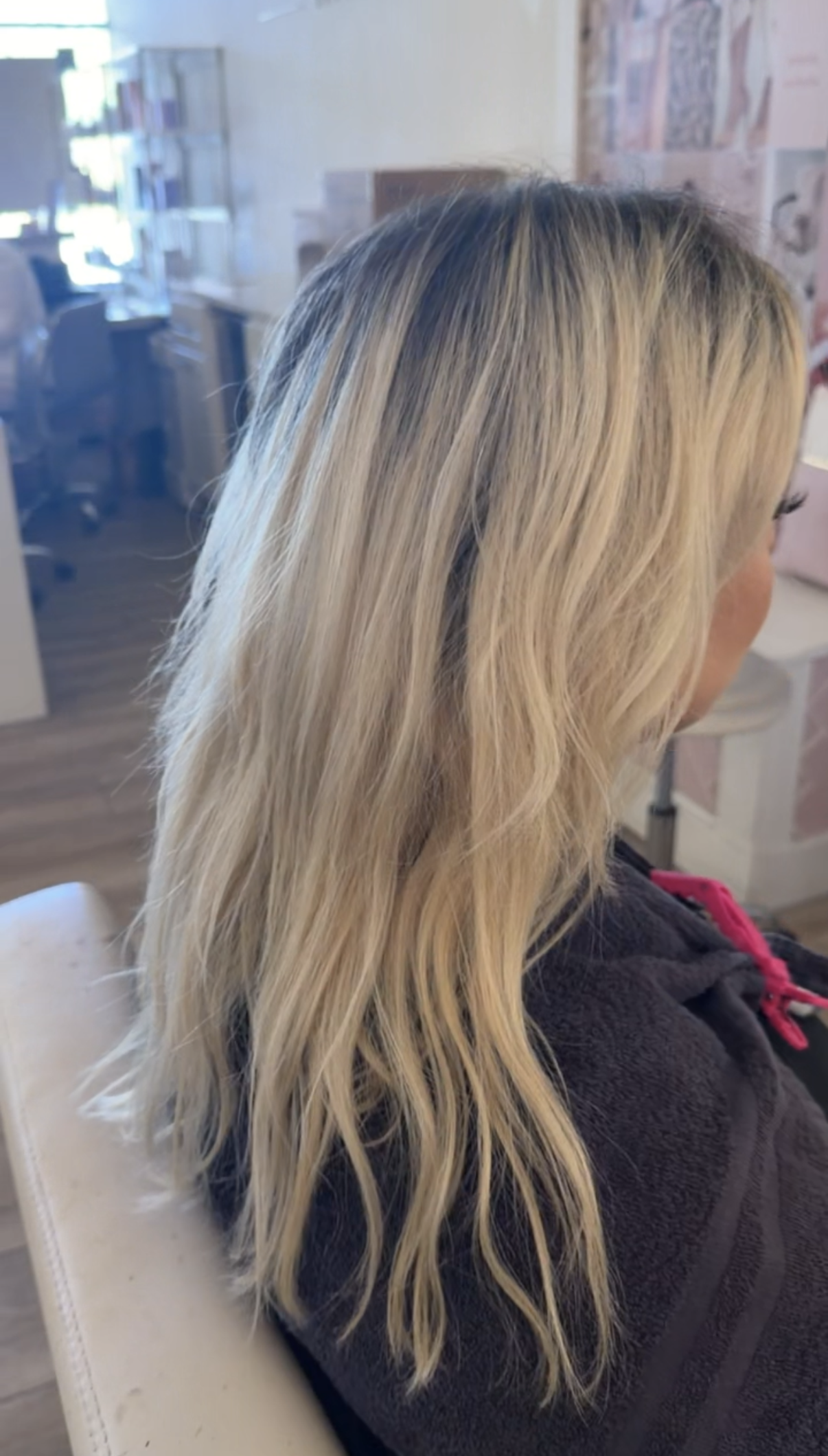 Side-by-side comparison of traditional highlights regrowth versus lived-in color grow-out at Alchemy Park