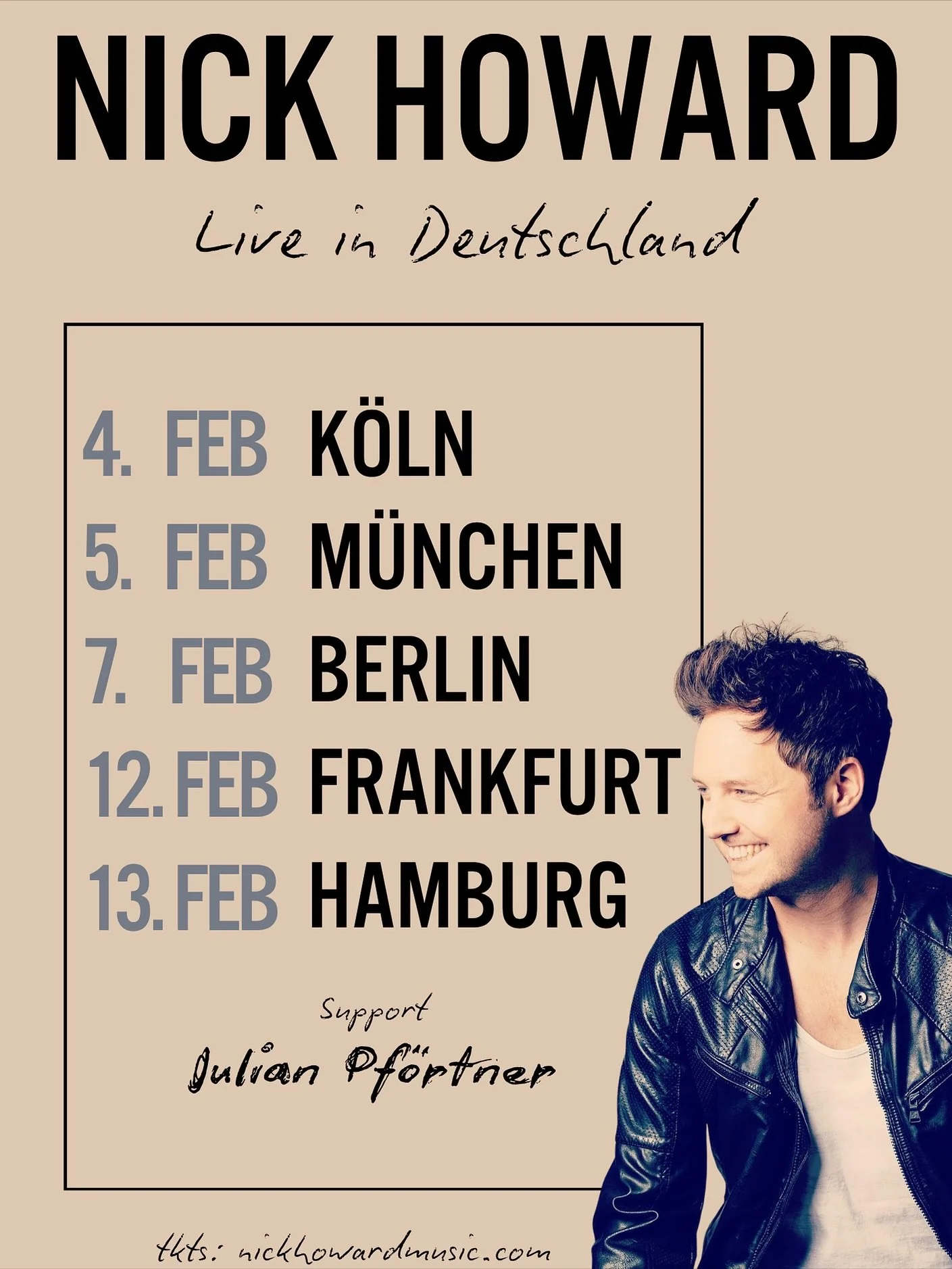 TOUR ANNOUNCEMENT🚨

Liebe Freunde in Deutschland 🇩🇪! Ich freue mich sehr, euch mitteilen zu k&ouml;nnen, dass der hochtalentierte @julianpfoertner die Konzerte im Februar er&ouml;ffnen wird! 

Lernt seine Lieder, damit ihr alle mitsingen k&ouml;nn