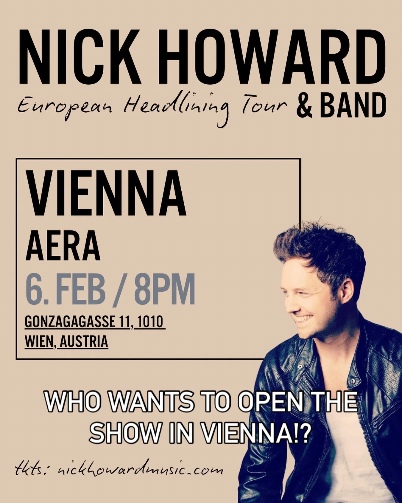 Who should support us in Wien?! We&rsquo;re looking for a support act in this beautiful Austrian city - tag someone you think would be a great fit!

See you soon friends!