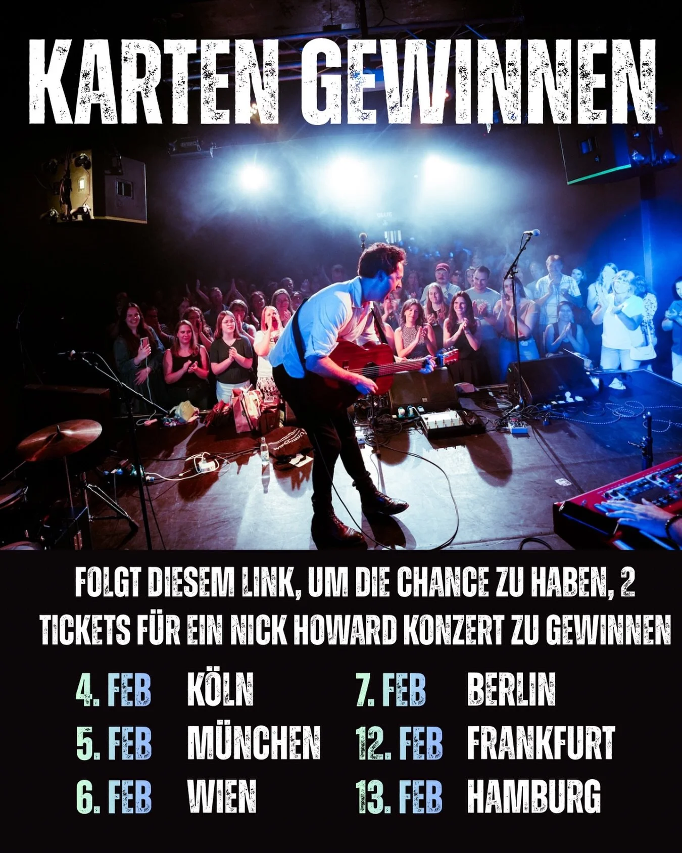 Karten Gewinnen! Folgt dem Link in Bio, um die Chance zu haben, 2 Tickets f&uuml;r ein Konzert in Feb zu Gewinnen!

Wir werden den Gewinnern ihre Tickets per E-Mail bis 20. Jan zusenden!

viel Gl&uuml;ck :)

#gewinnen #gewinnspiel #karten #konzert