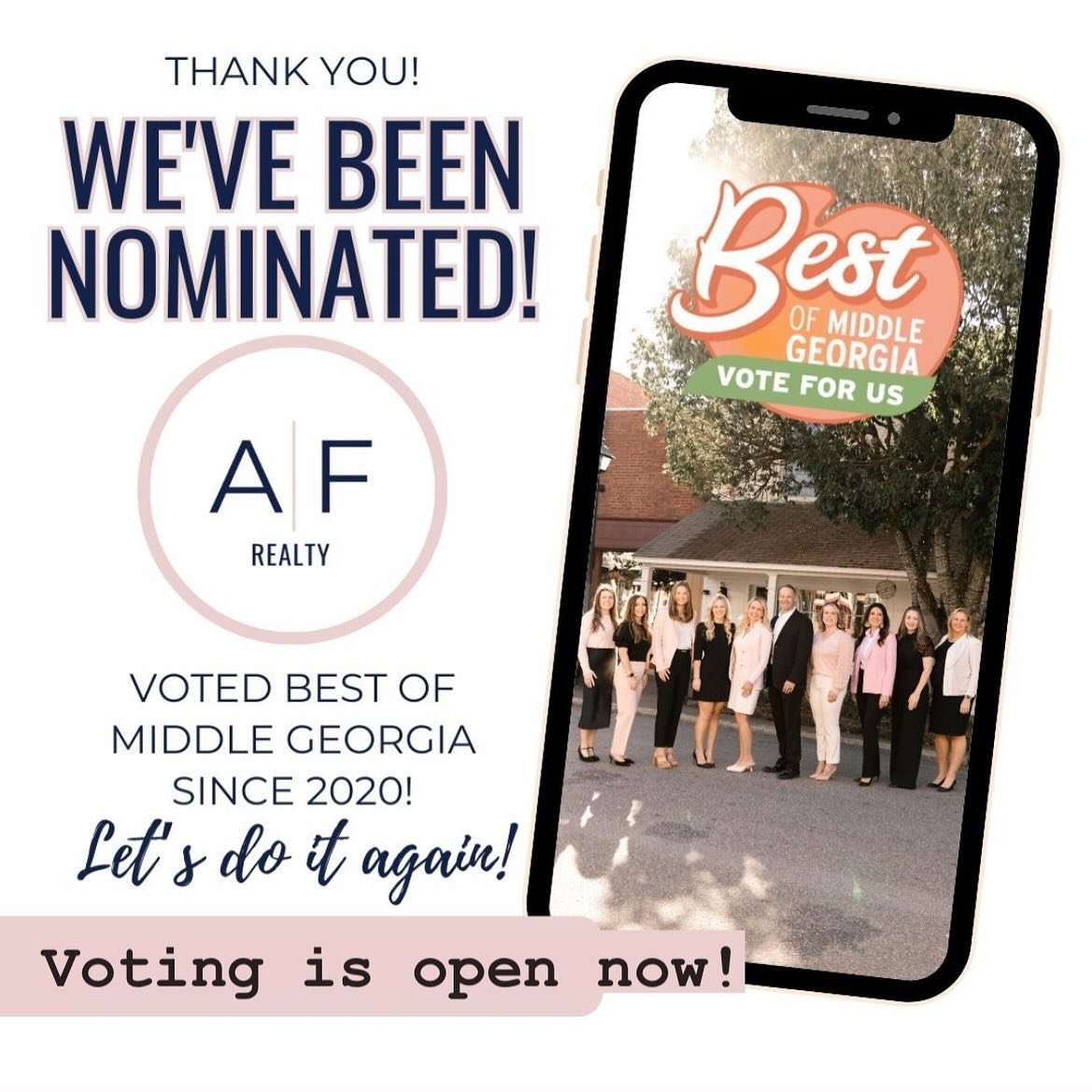 🏡🗳️ The voting for the Best of Middle Georgia has begun, and once again, we are asking for your support! Your vote means the world to us and helps us continue to provide exceptional service to our community. 

Cast your vote today and every day thr