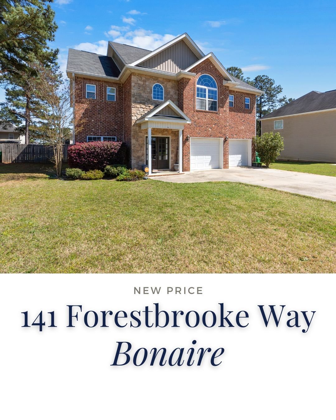 🏡Welcome to 141 Forestbrooke Way in Bonaire! New Price on this beautiful home--close to shopping, schools and Robins Air Force Base! For more information, photos, virtual tour and more, comment HOME and we'll send you a link to view details!

#middl