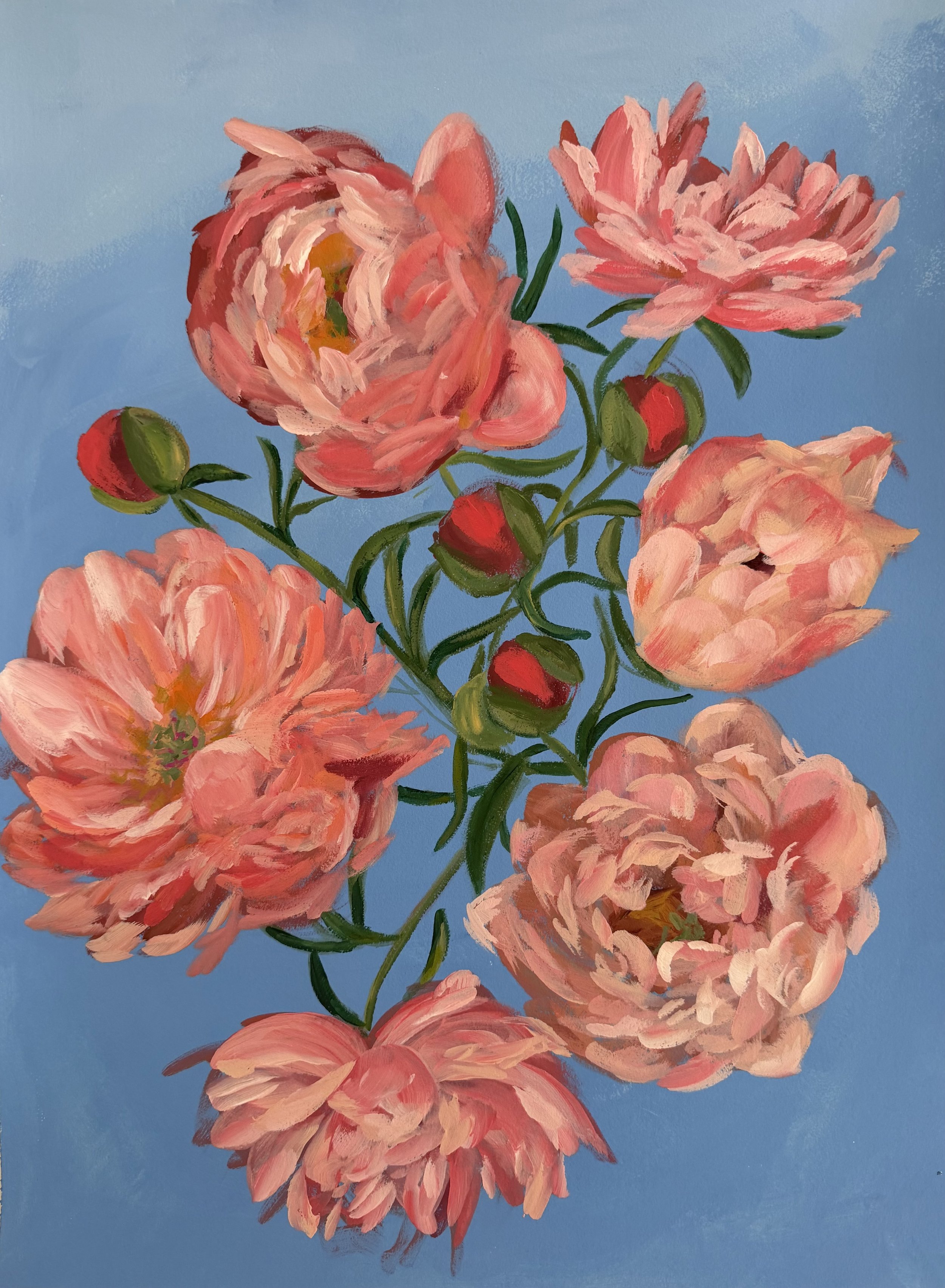  12” x 24”,  Monday love,  $980  (The color of the blue is very hard to photograph - email for a video)  