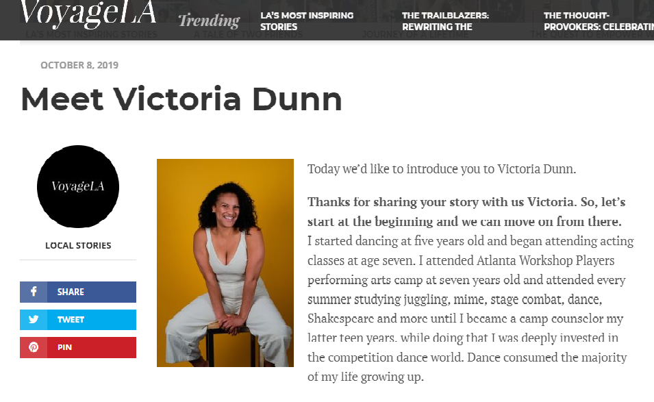 Victoria Dunn Featured in Voyage LA