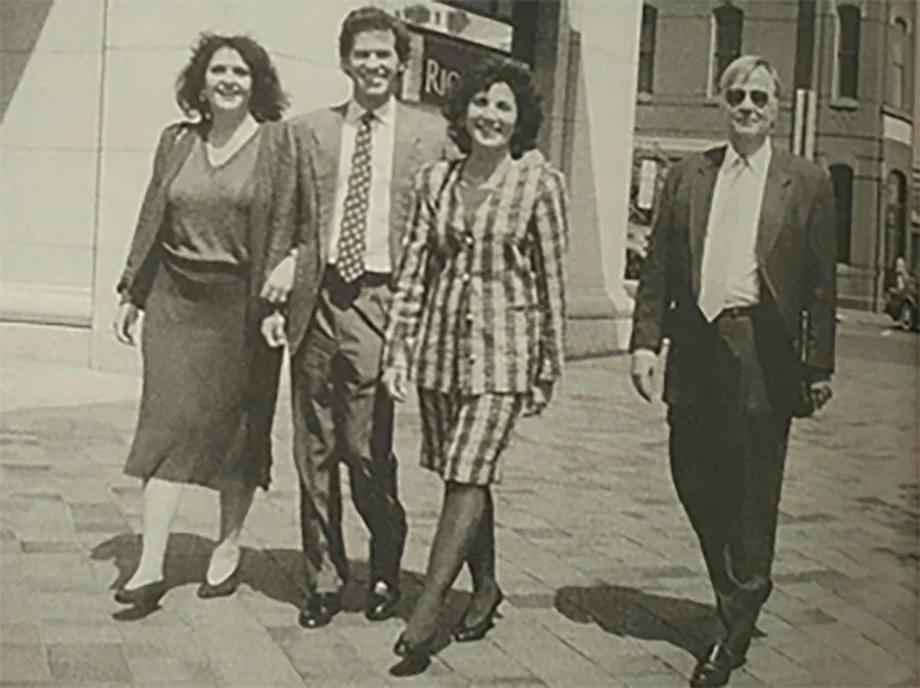 Nora Favelukes, Paul Hobbs, Elena Catena, and Alfredo Bartholomeus, selling Catena wines in Washington DC in 1993