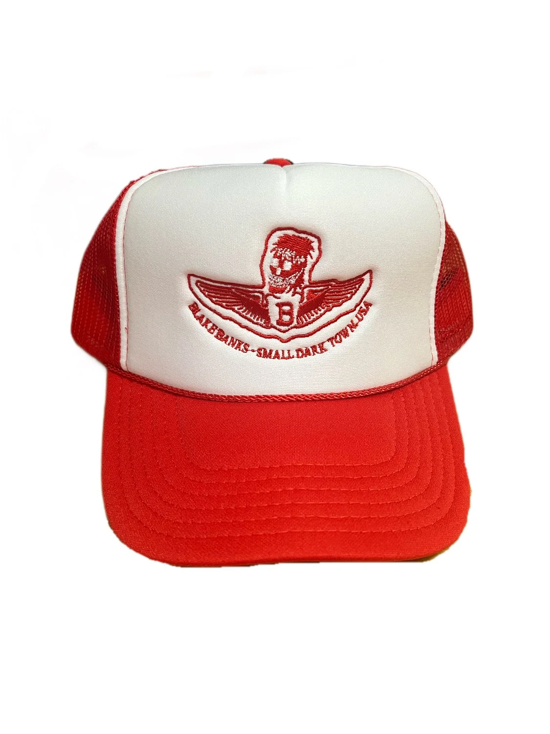 Blake Banks “Red n’ White” Mesh Snapback Trucker