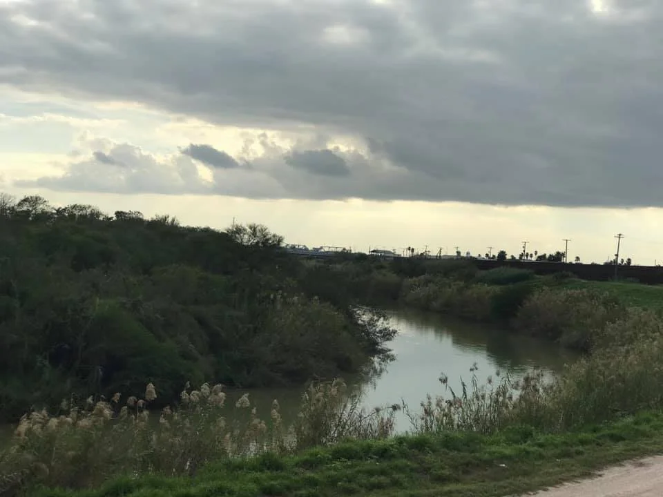 The Rio Grande River at the border near the port of entry from Matamoros, Mexico into Brownsville, TX, USA.