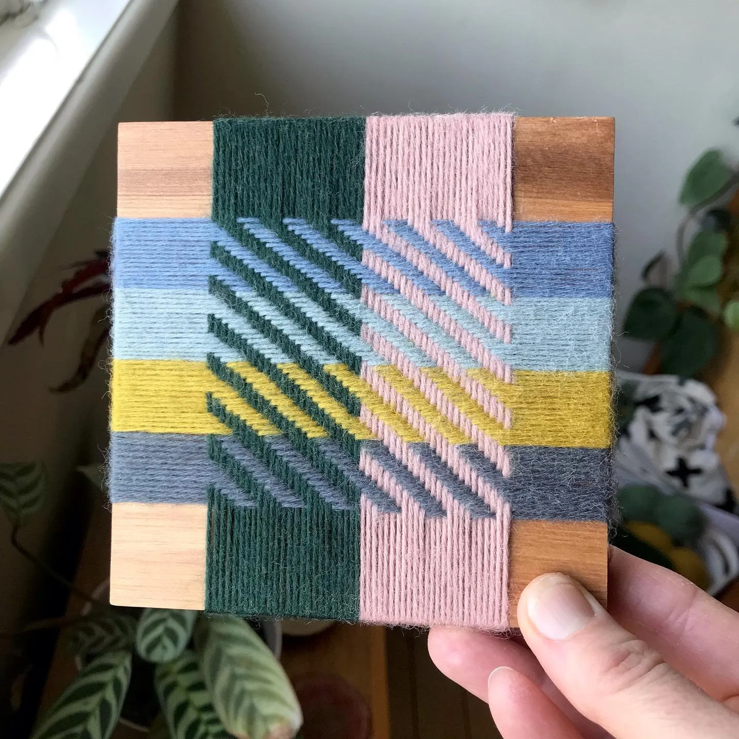 SOLD &lsquo;Wild bluebells&rsquo;, 11.5 x 11.5cm, wool and reclaimed rimu. $35 plus postage. DM if you&rsquo;re interested ✨ All profits will go to an Aotearoa women&rsquo;s charity.

A small spring colourway this week. There are lots of flowers co