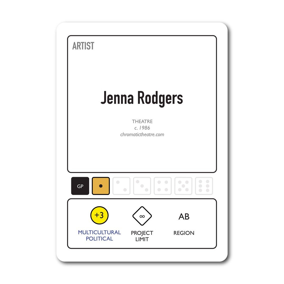 Are you excited for culturecapital:online MATCH #3 tomorrow, Wednesday September 30th 2020: 6pm PT, 7pm MT, 9pm ET? We sure are!

Introducing our second challenger: Jenna Rodgers (AB)

Jenna is a mixed-race Director and Dramaturg based on Treaty 7 Te